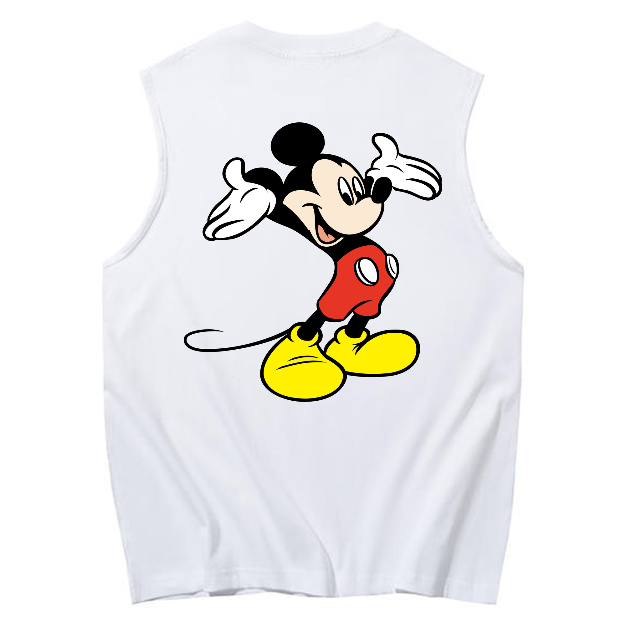 ミッキーマウス Mickey Mouse コットン100％タンクトップ（背面プリント）