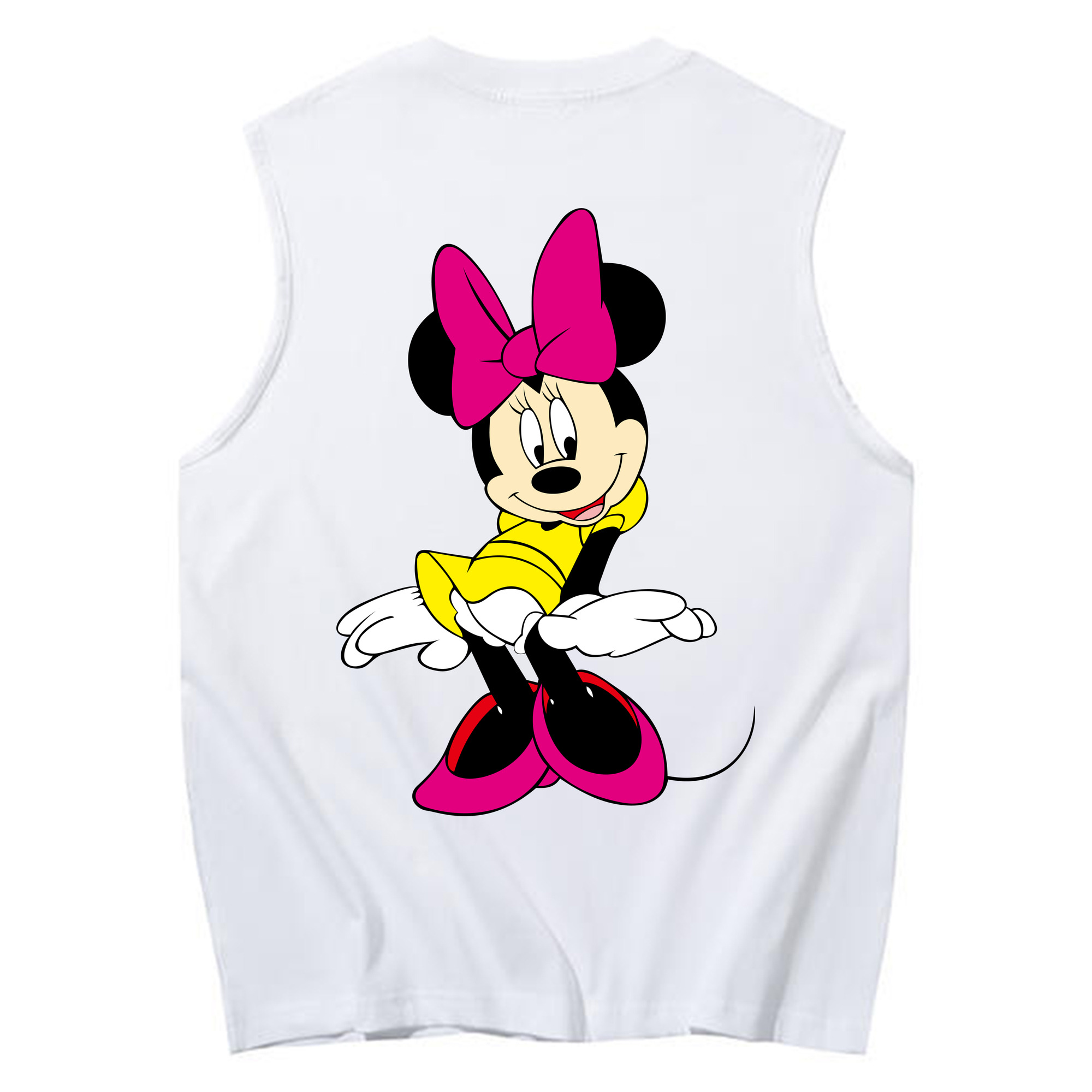 ミッキーマウス Mickey Mouse コットン100％タンクトップ（背面プリント）