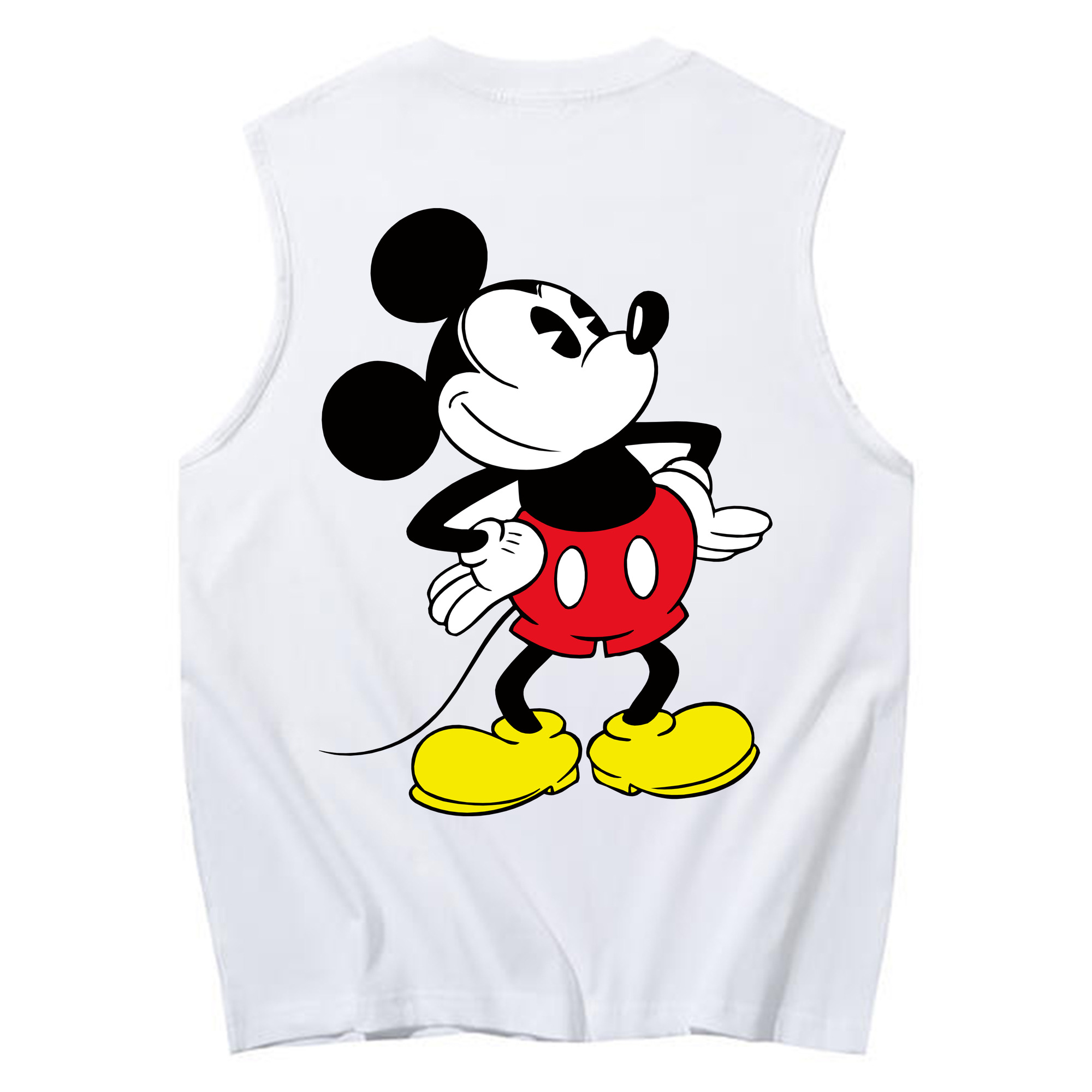 ミッキーマウス Mickey Mouse コットン100％タンクトップ（背面プリント）