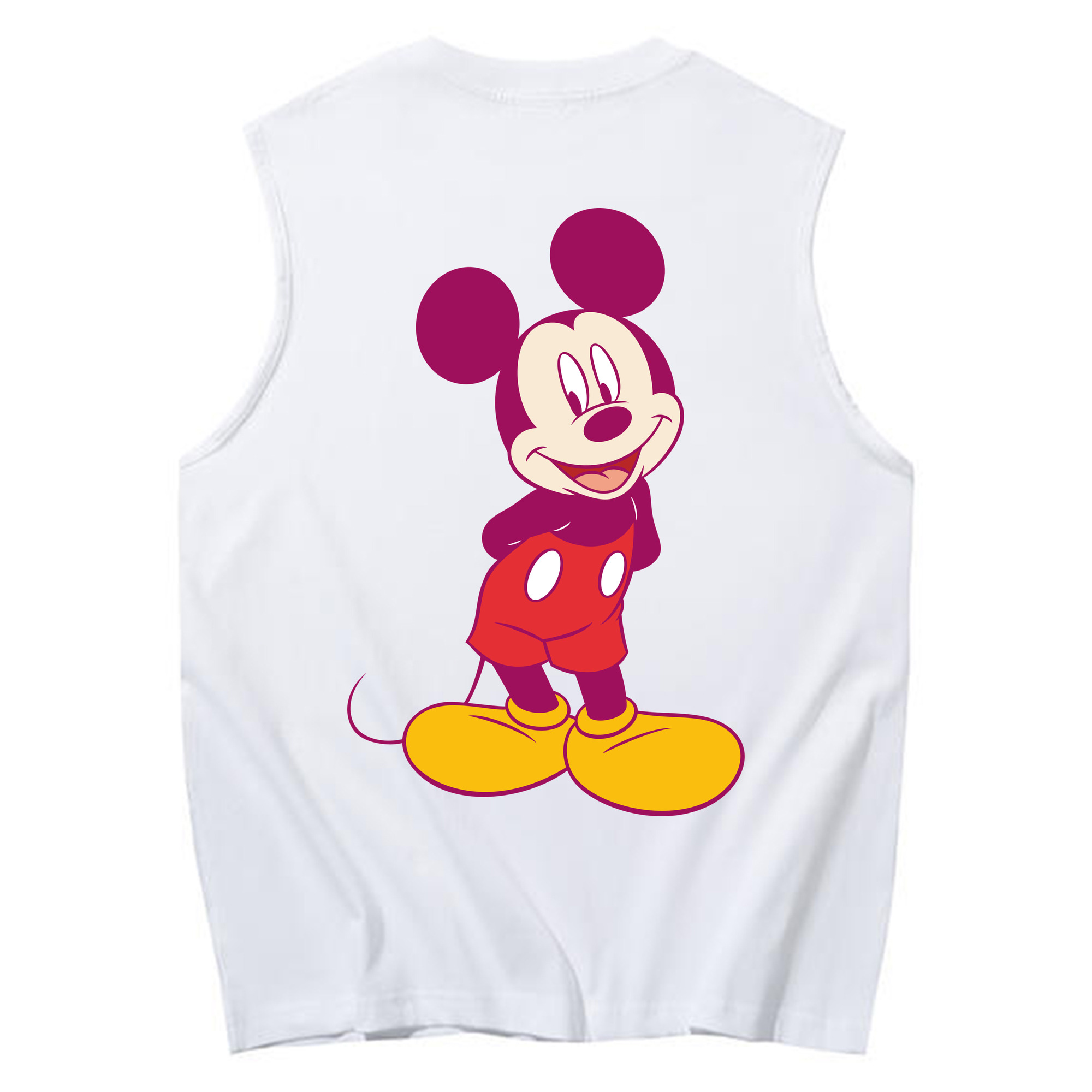 ミッキーマウス Mickey Mouse コットン100％タンクトップ（背面プリント）