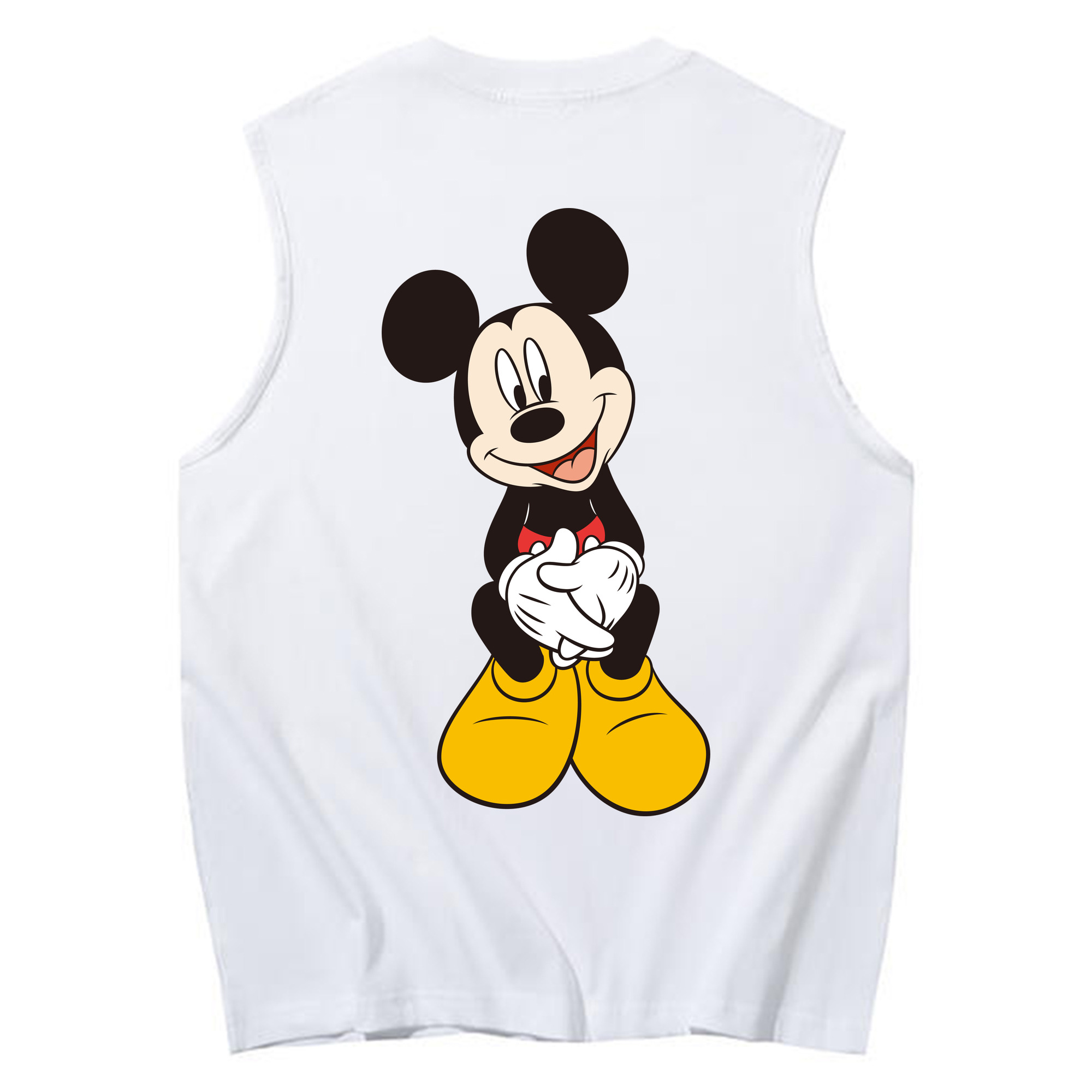ミッキーマウス Mickey Mouse コットン100％タンクトップ（背面プリント）