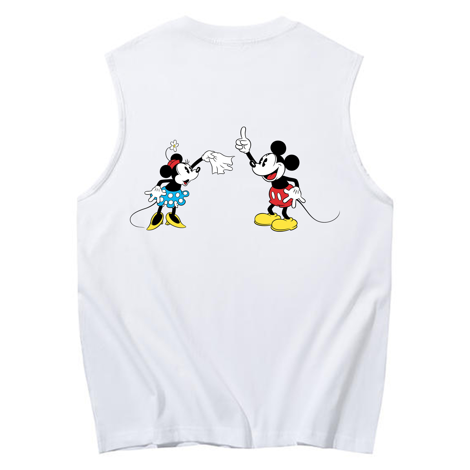 ミッキーマウス Mickey Mouse コットン100％タンクトップ（背面プリント）