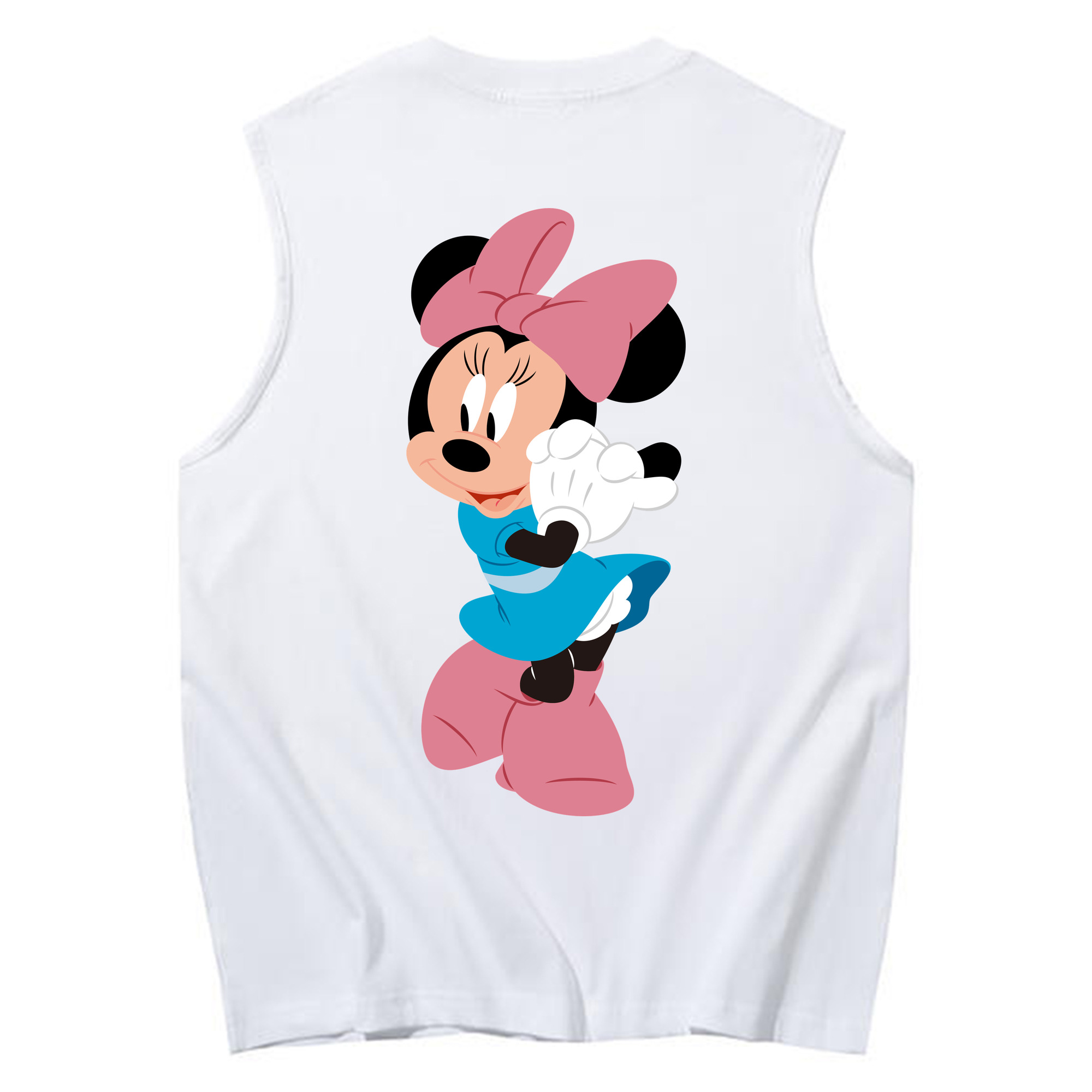 ミッキーマウス Mickey Mouse コットン100％タンクトップ（背面プリント）