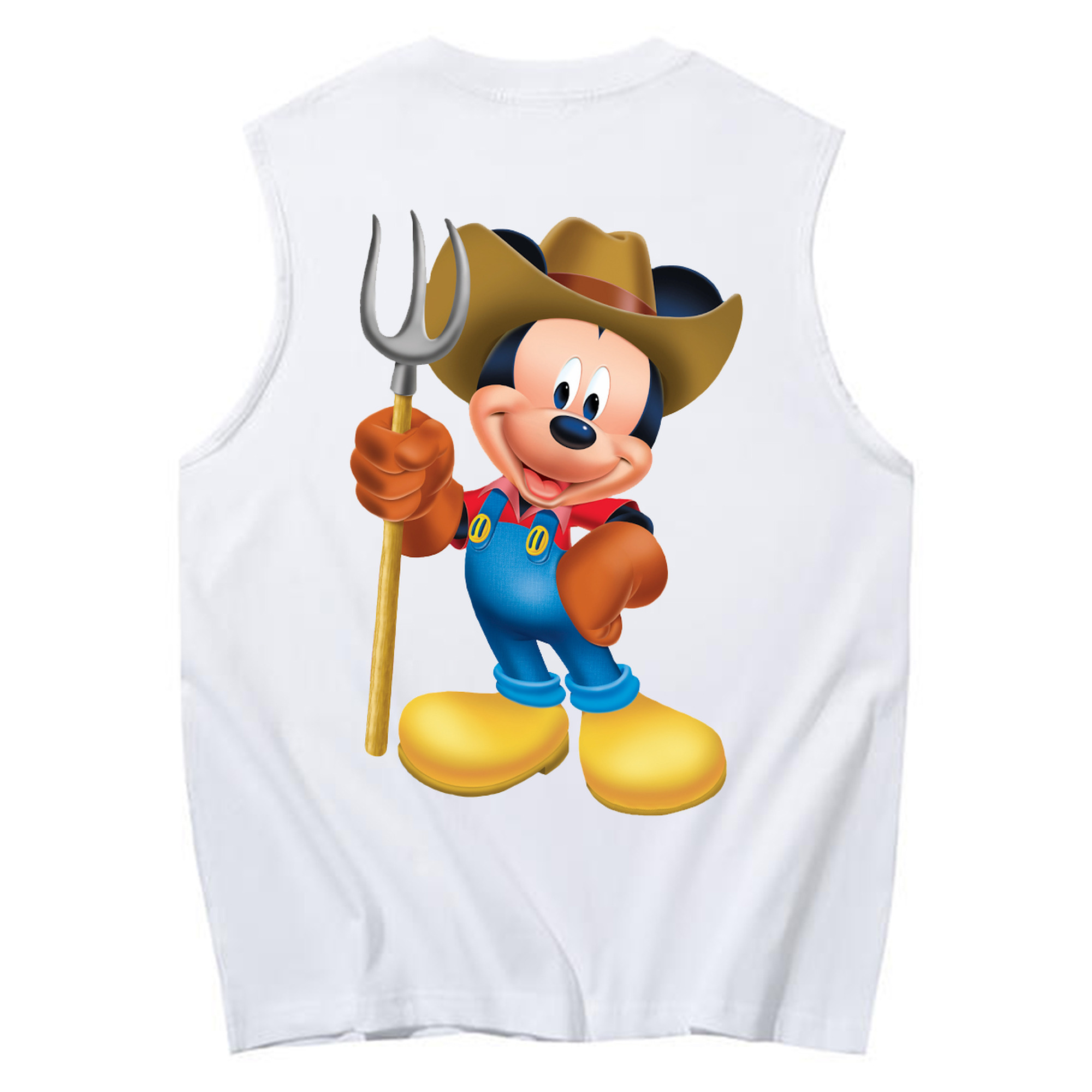 ミッキーマウス Mickey Mouse コットン100％タンクトップ（背面プリント）