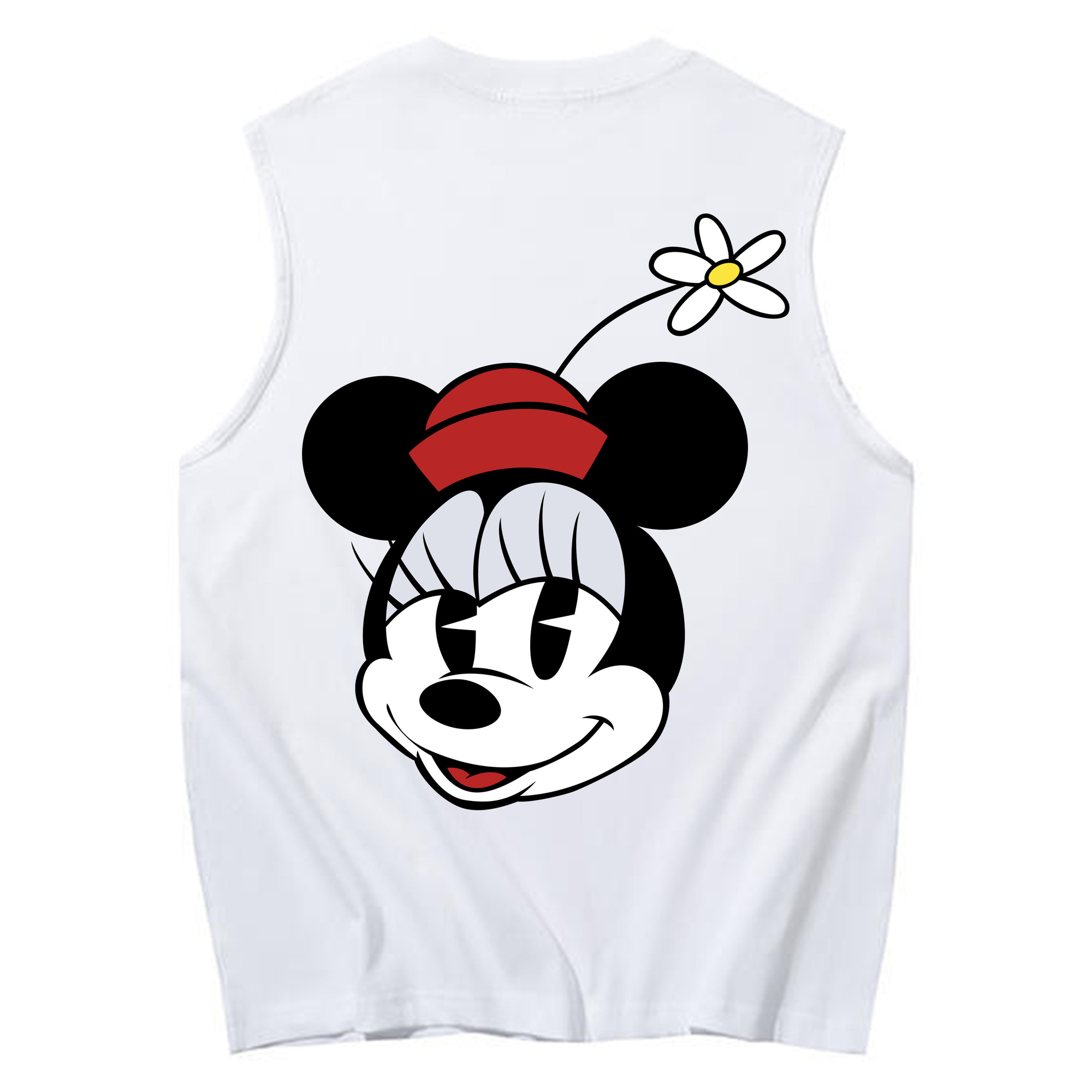 ミッキーマウス Mickey Mouse コットン100％タンクトップ（背面プリント）