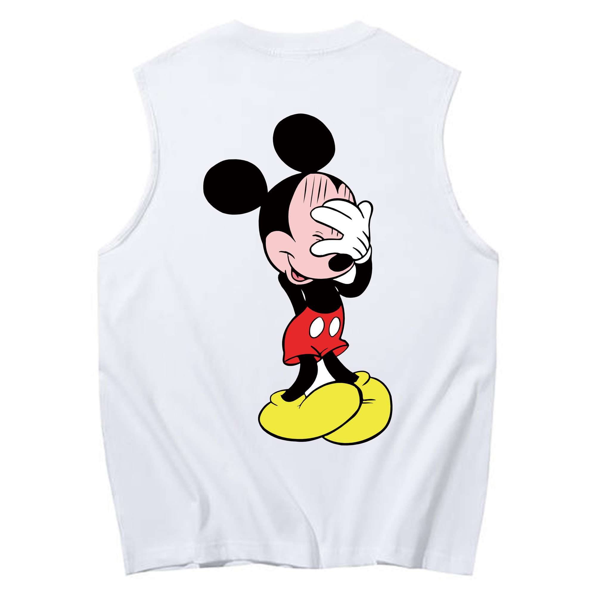 ミッキーマウス Mickey Mouse コットン100％タンクトップ（背面プリント）