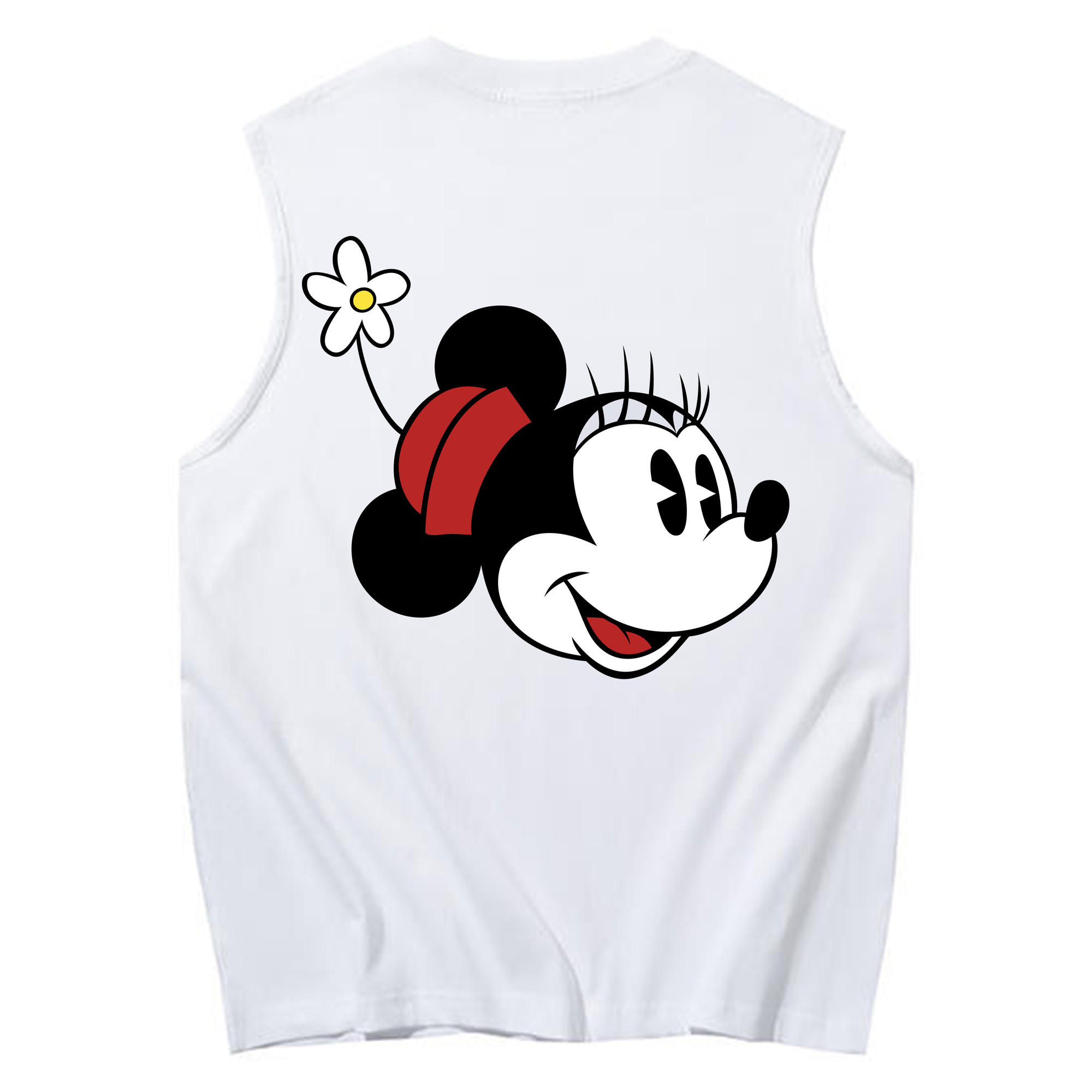ミッキーマウス Mickey Mouse コットン100％タンクトップ（背面プリント）