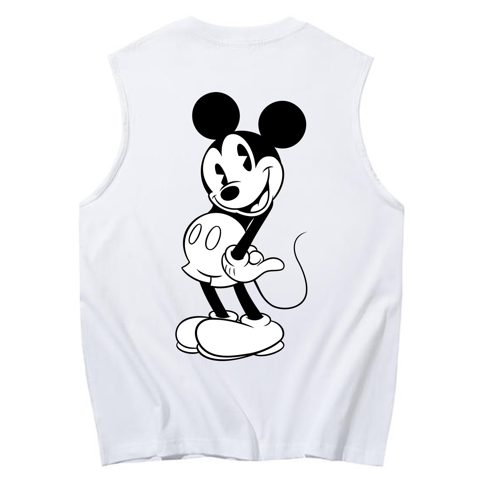 ミッキーマウス Mickey Mouse コットン100％タンクトップ（背面プリント）