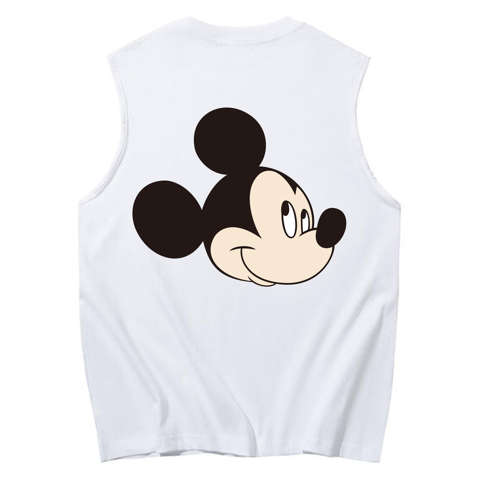 ミッキーマウス Mickey Mouse コットン100％タンクトップ（背面プリント）