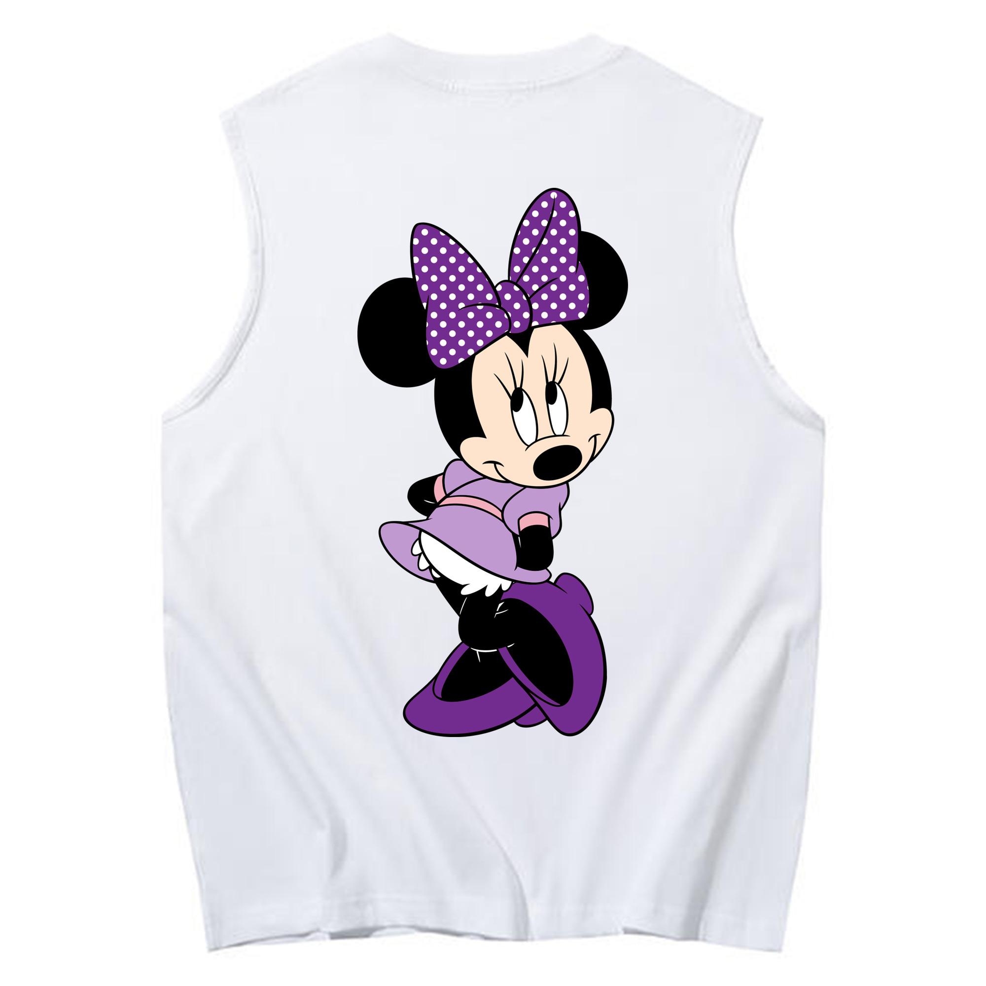 ミッキーマウス Mickey Mouse コットン100％タンクトップ（背面プリント）