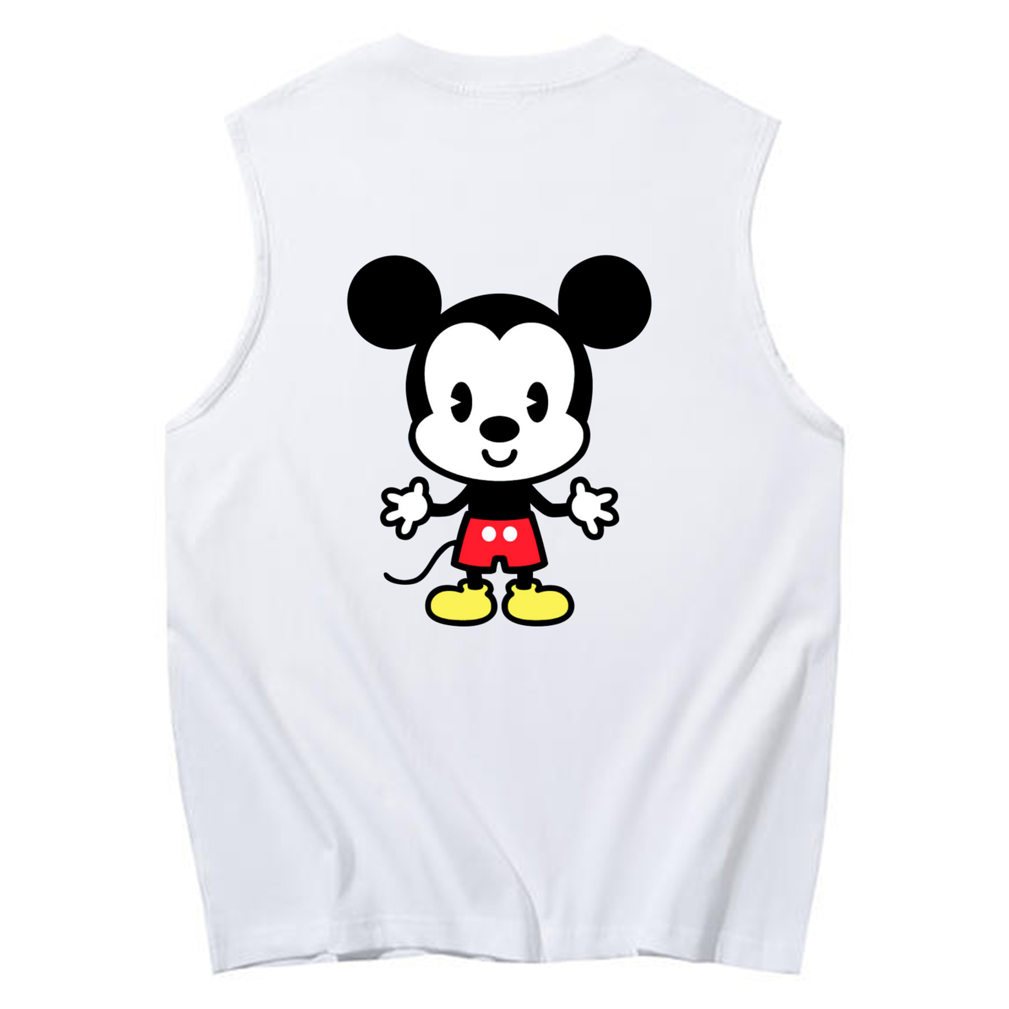 ミッキーマウス Mickey Mouse コットン100％タンクトップ（背面プリント）