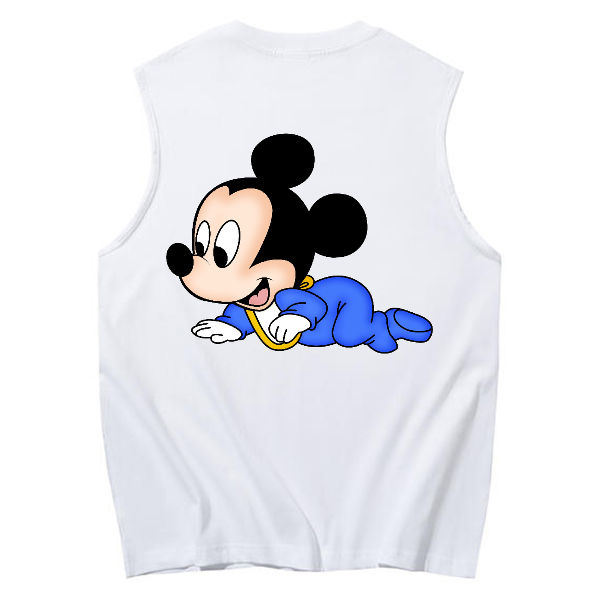 ミッキーマウス Mickey Mouse コットン100％タンクトップ（背面プリント）