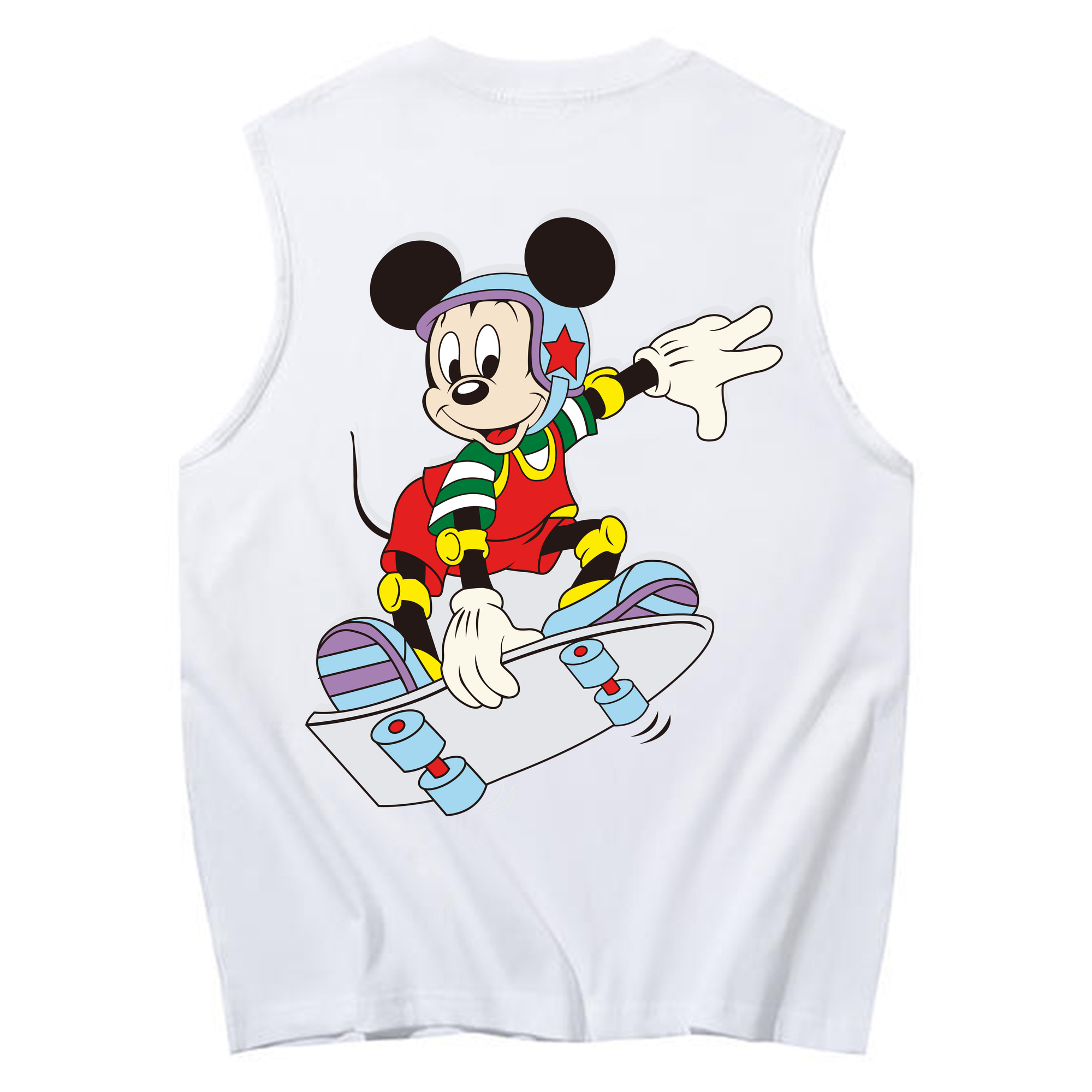 ミッキーマウス Mickey Mouse コットン100％タンクトップ（背面プリント）