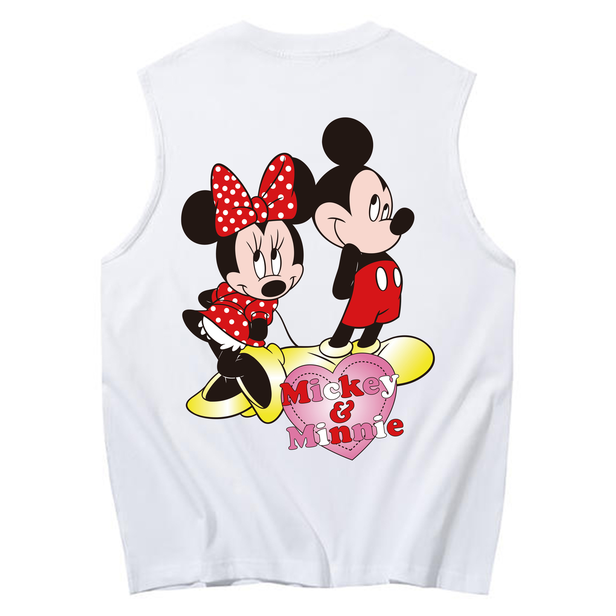 ミッキーマウス Mickey Mouse コットン100％タンクトップ（背面プリント）