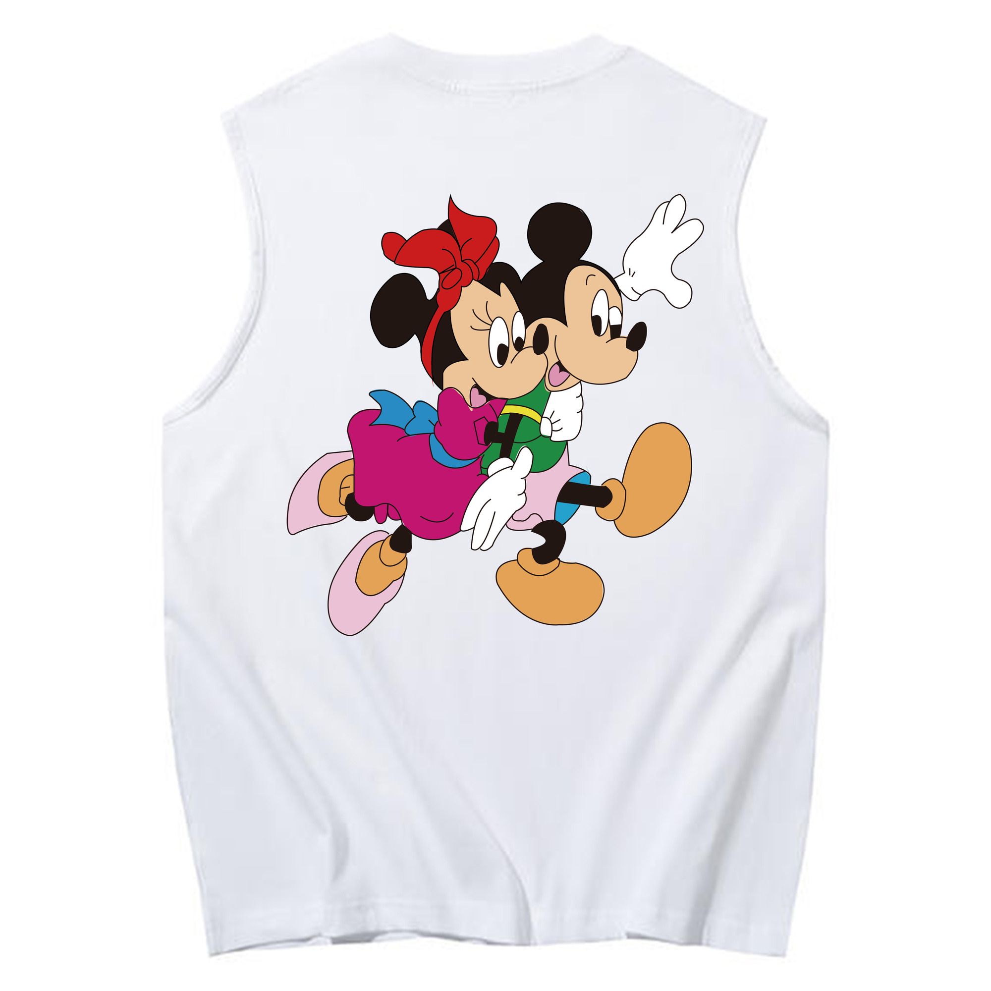 ミッキーマウス Mickey Mouse コットン100％タンクトップ（背面プリント）