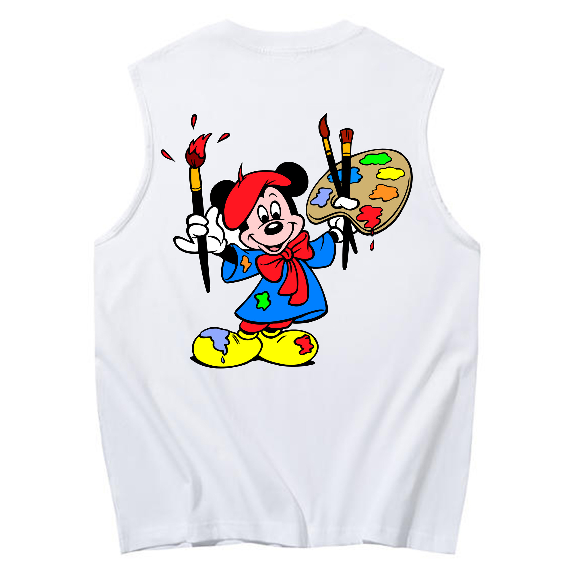 ミッキーマウス Mickey Mouse コットン100％タンクトップ（背面プリント）