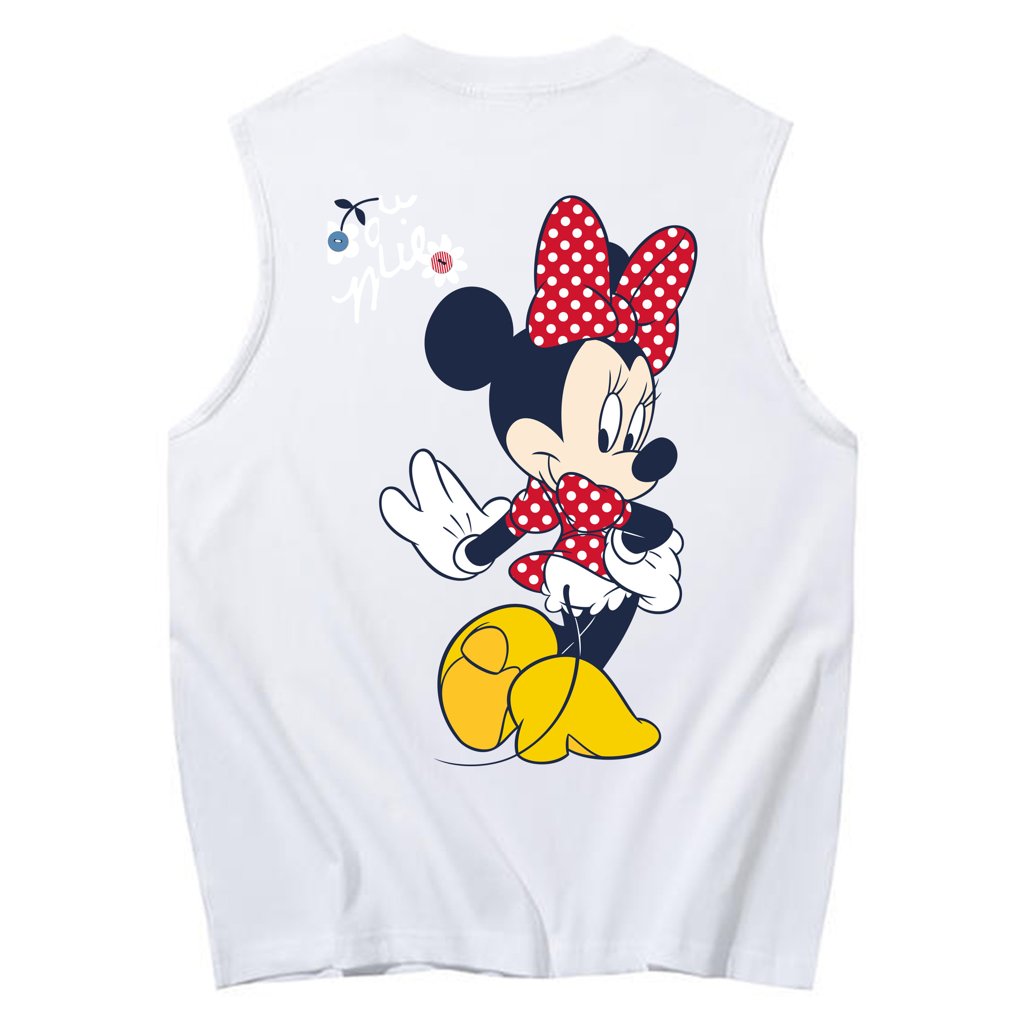 ミッキーマウス Mickey Mouse コットン100％タンクトップ（背面プリント）