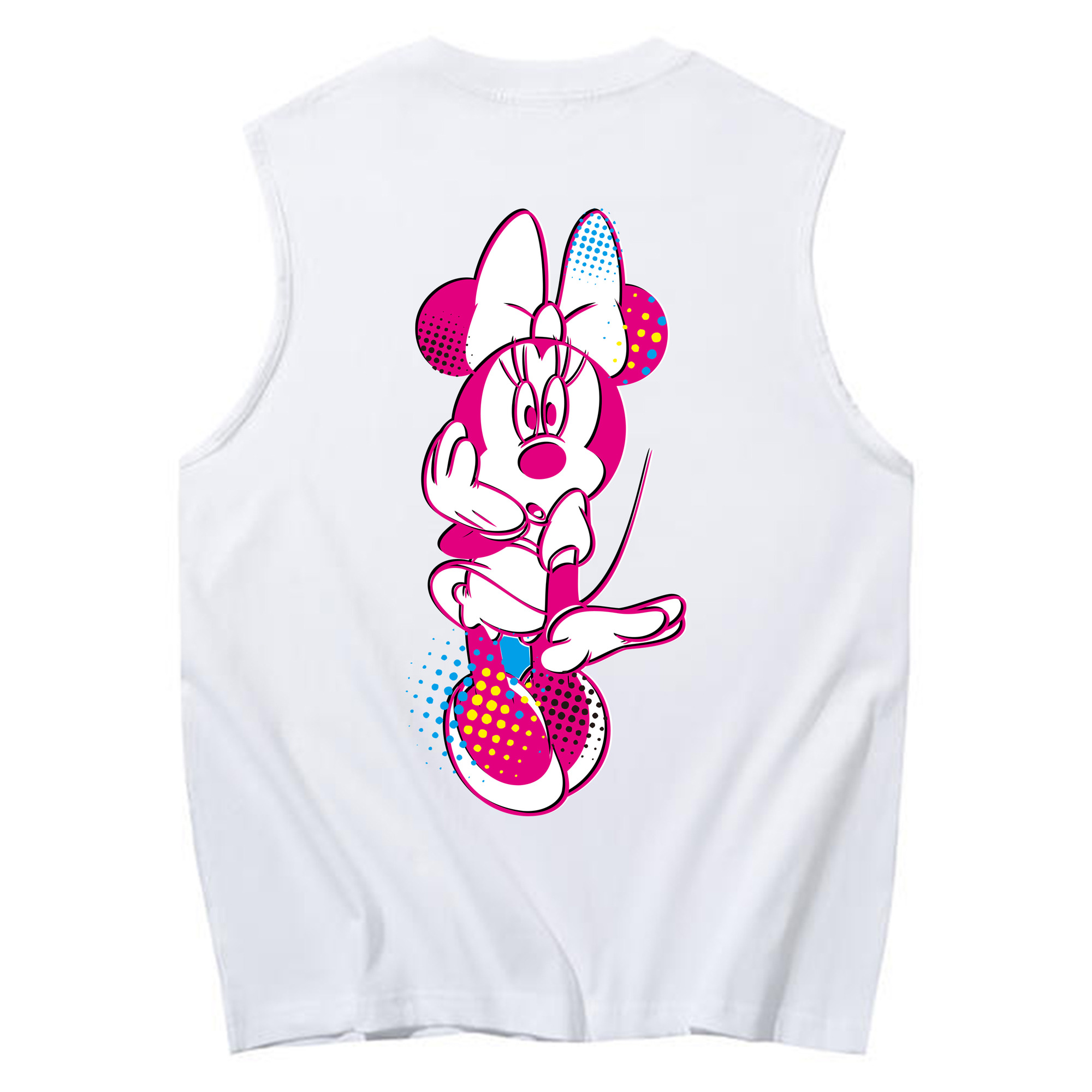 ミッキーマウス Mickey Mouse コットン100％タンクトップ（背面プリント）