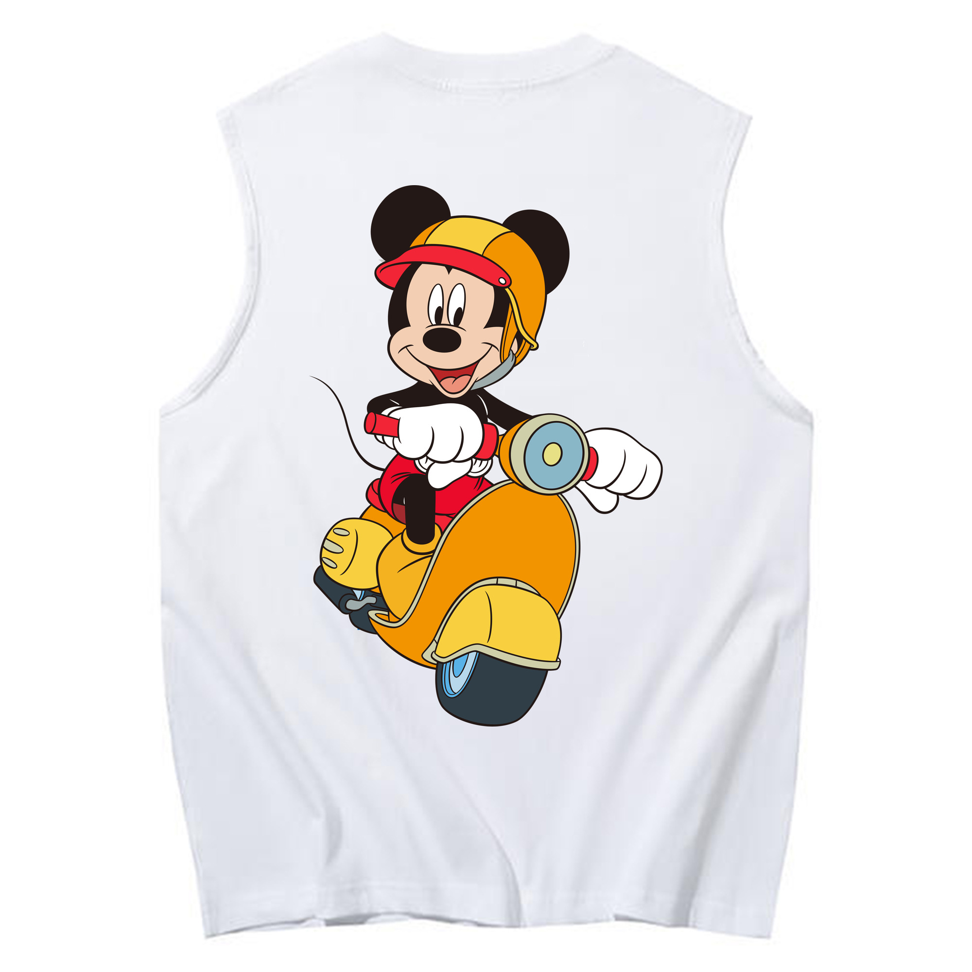 ミッキーマウス Mickey Mouse コットン100％タンクトップ（背面プリント）