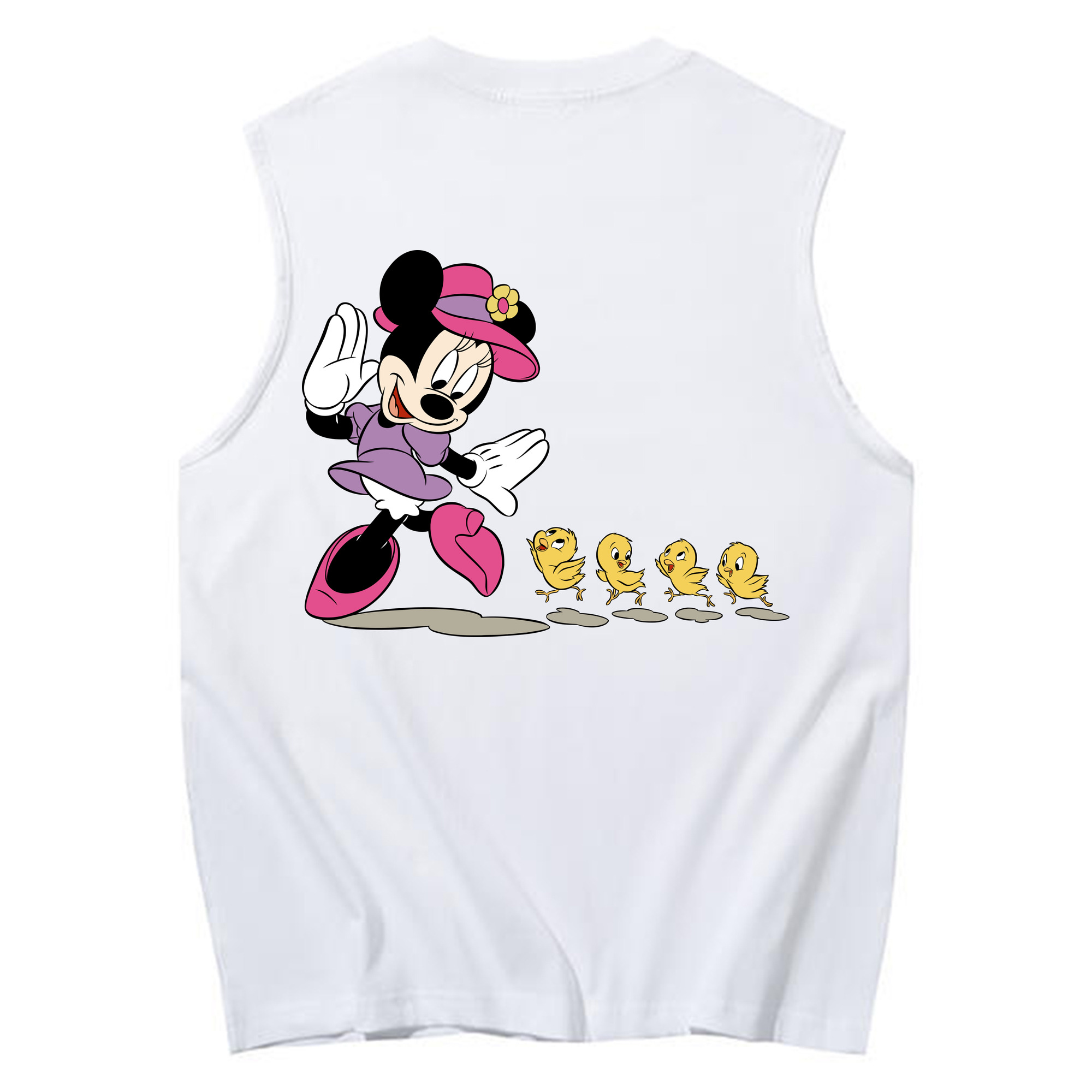 ミッキーマウス Mickey Mouse コットン100％タンクトップ（背面プリント）
