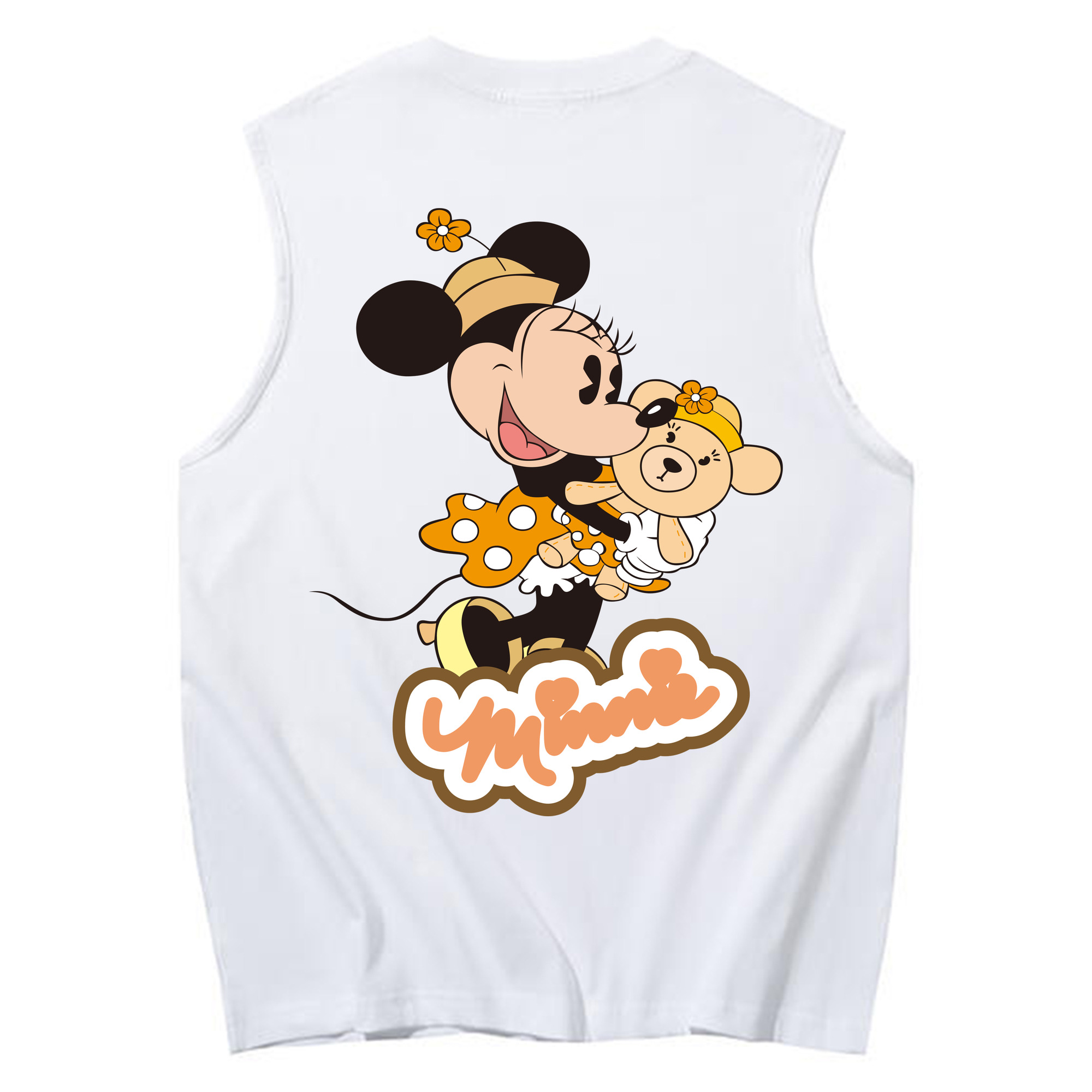 ミッキーマウス Mickey Mouse コットン100％タンクトップ（背面プリント）