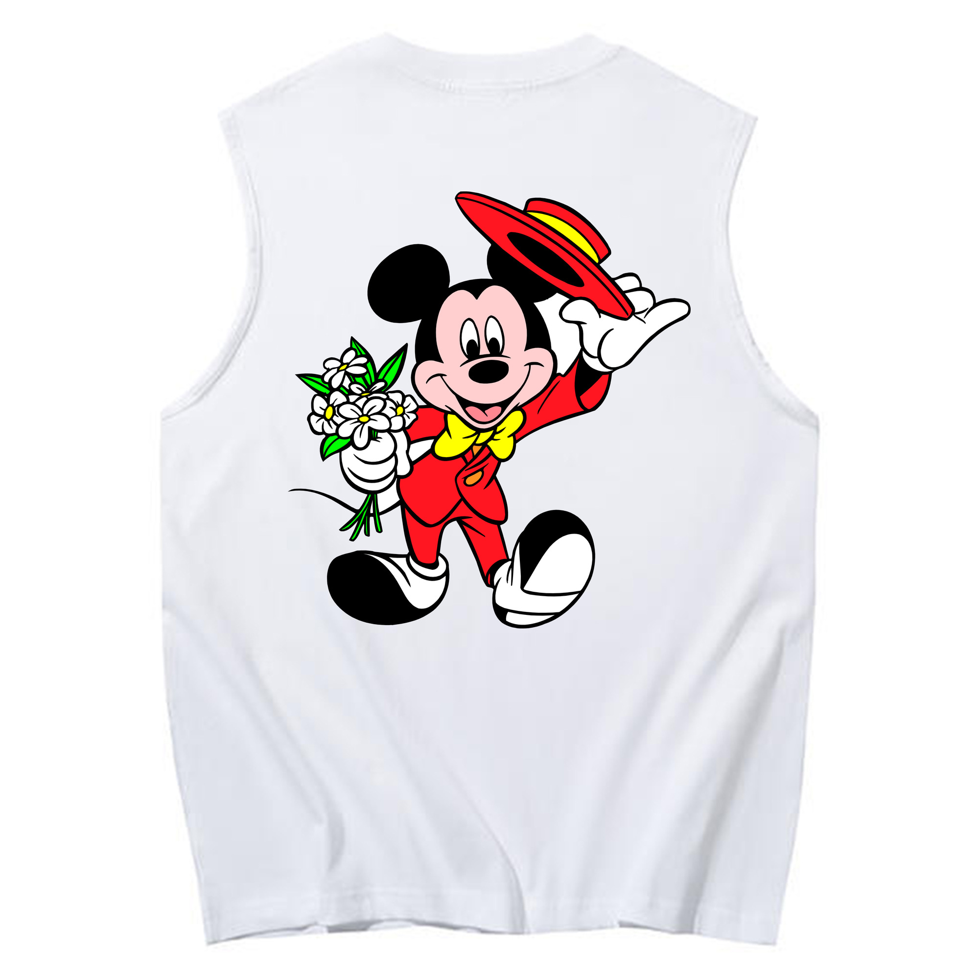 ミッキーマウス Mickey Mouse コットン100％タンクトップ（背面プリント）