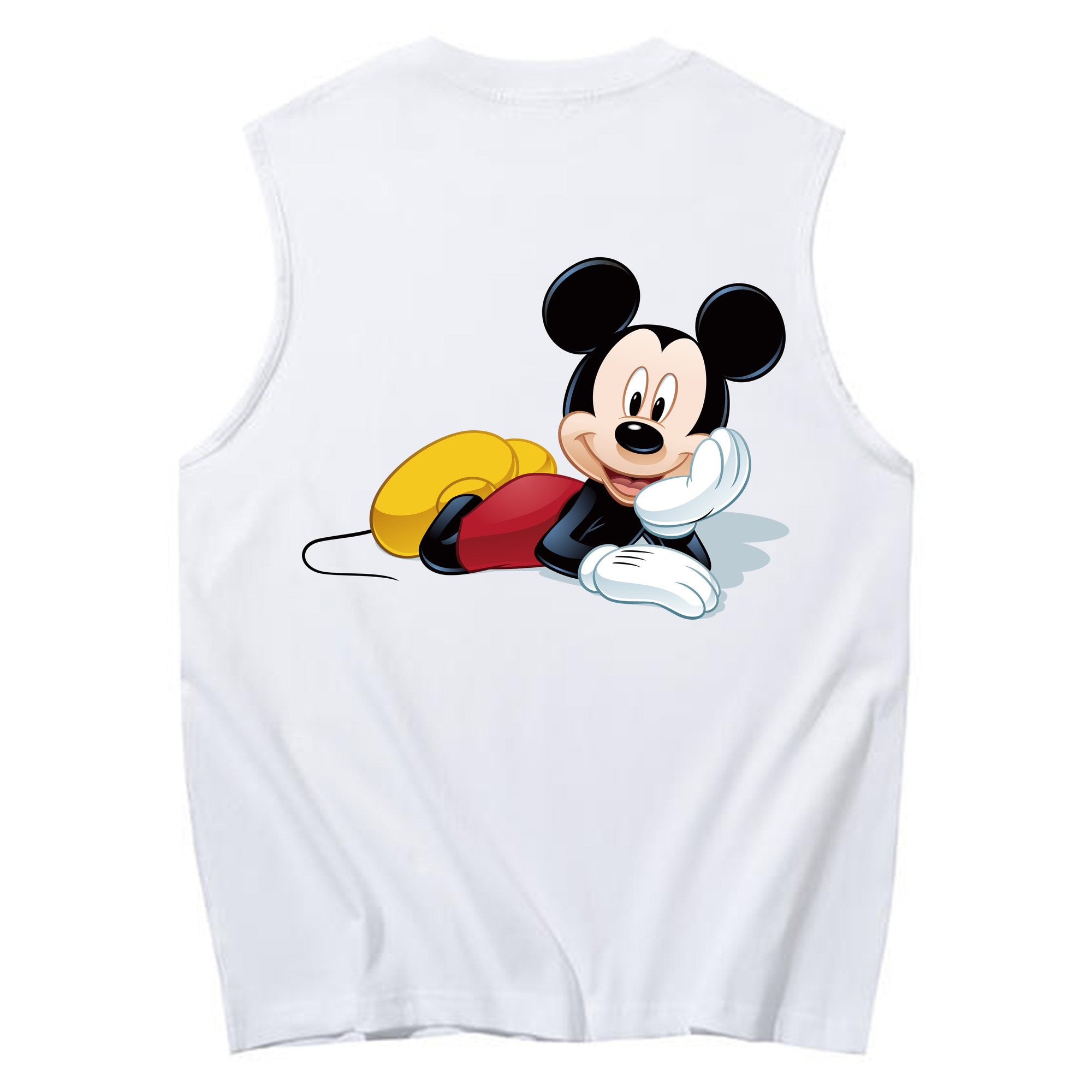 ミッキーマウス Mickey Mouse コットン100％タンクトップ（背面プリント）