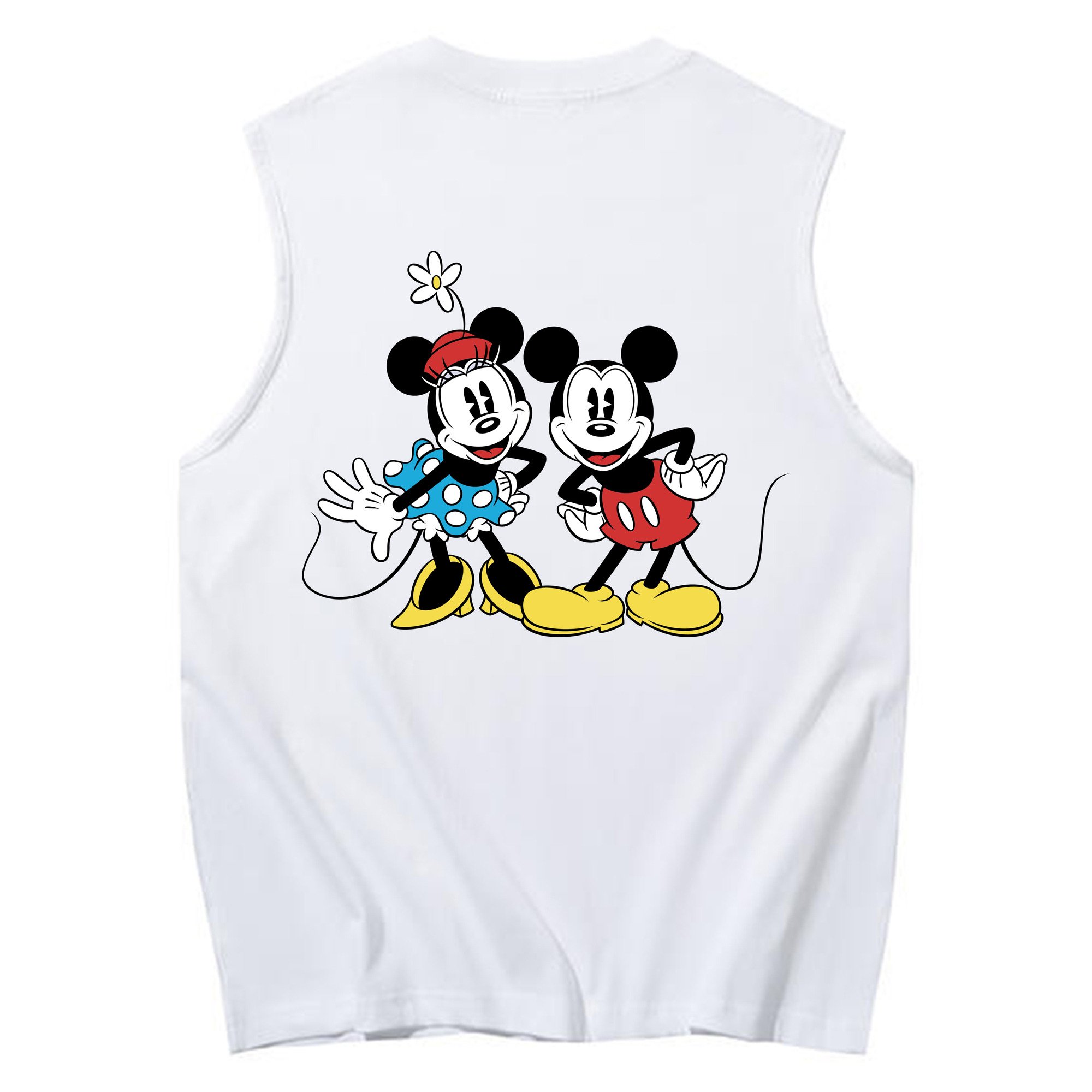 ミッキーマウス Mickey Mouse コットン100％タンクトップ（背面プリント）