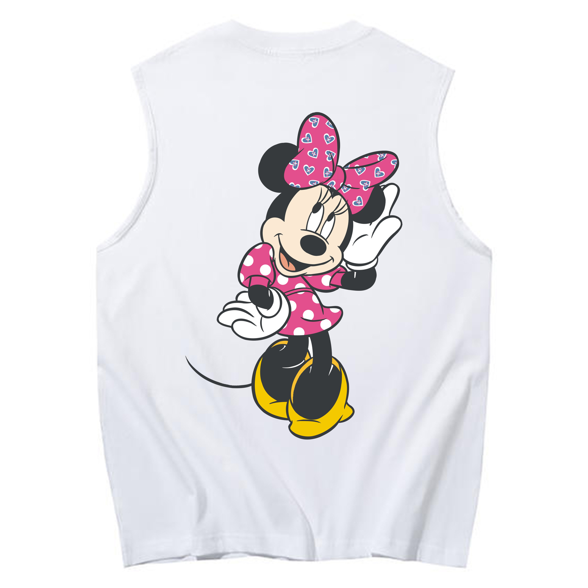 ミッキーマウス Mickey Mouse コットン100％タンクトップ（背面プリント）