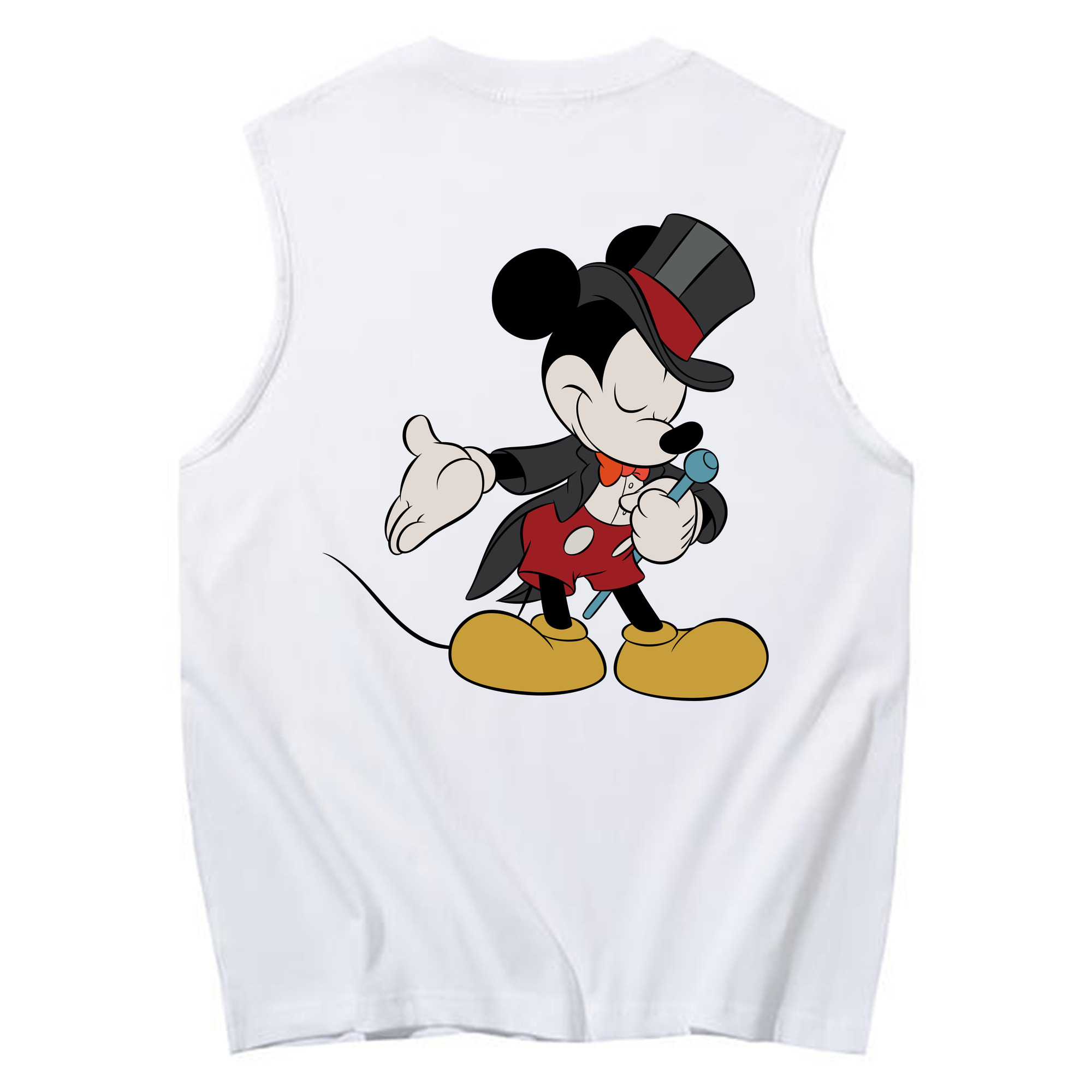ミッキーマウス Mickey Mouse コットン100％タンクトップ（背面プリント）