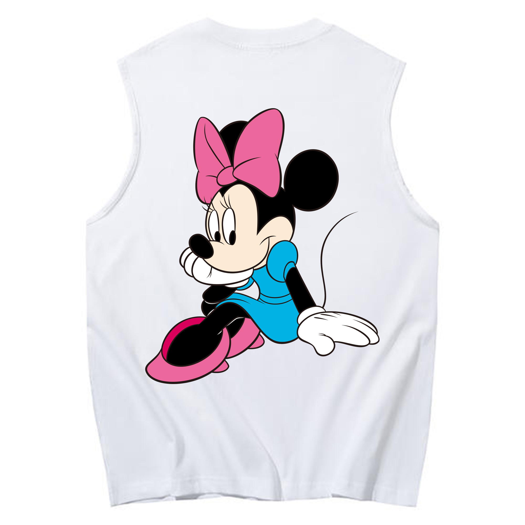 ミッキーマウス Mickey Mouse コットン100％タンクトップ（背面プリント）