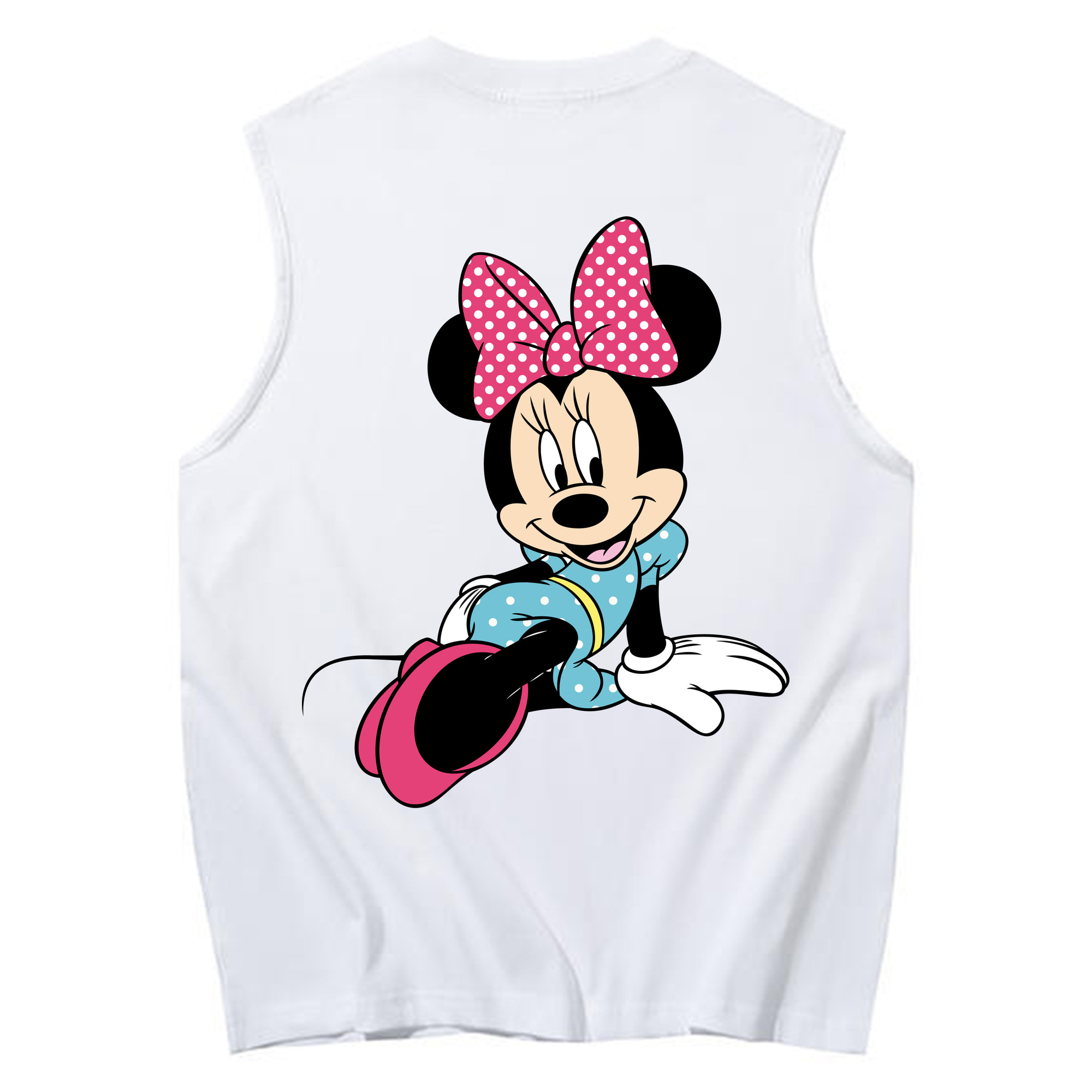 ミッキーマウス Mickey Mouse コットン100％タンクトップ（背面プリント）