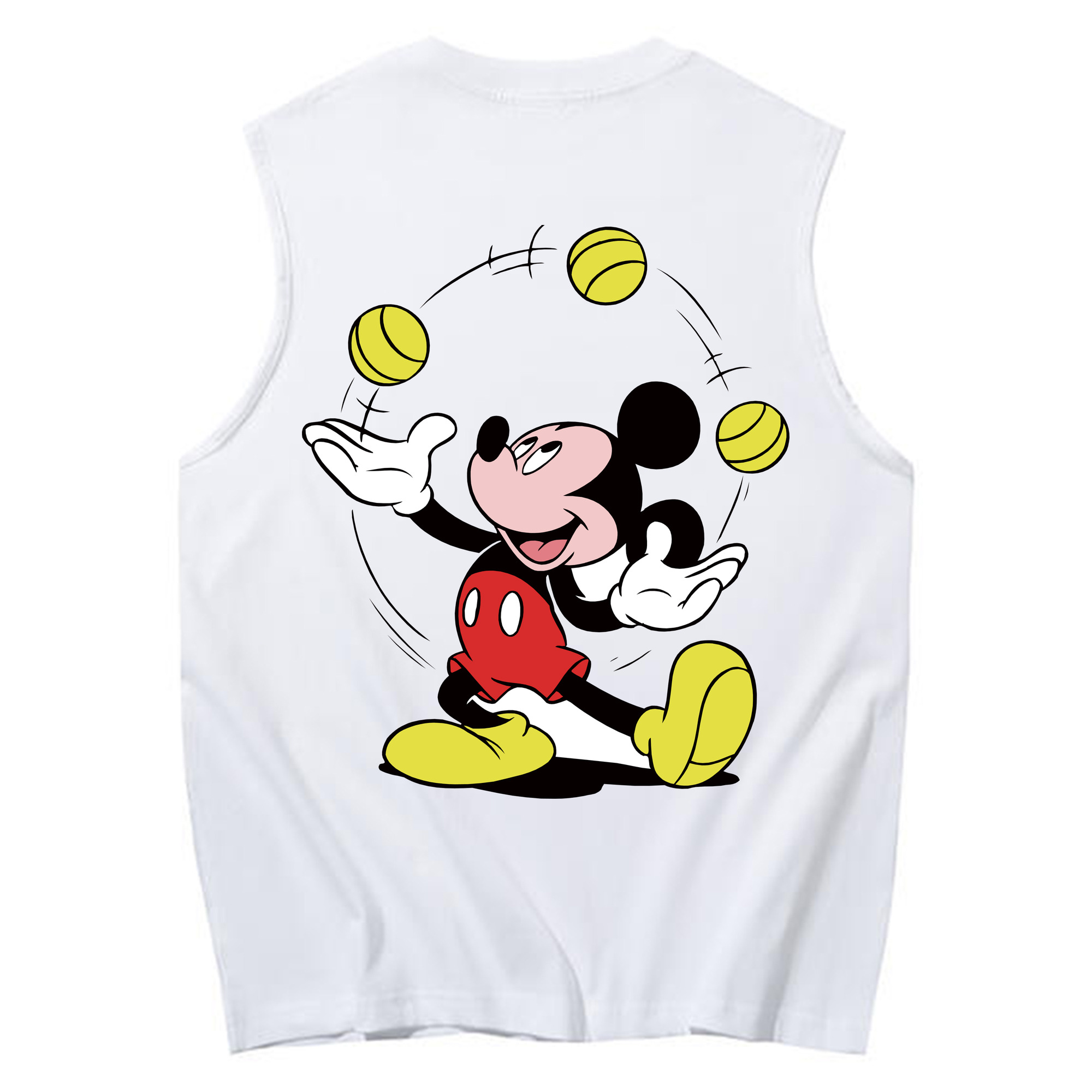 ミッキーマウス Mickey Mouse コットン100％タンクトップ（背面プリント）