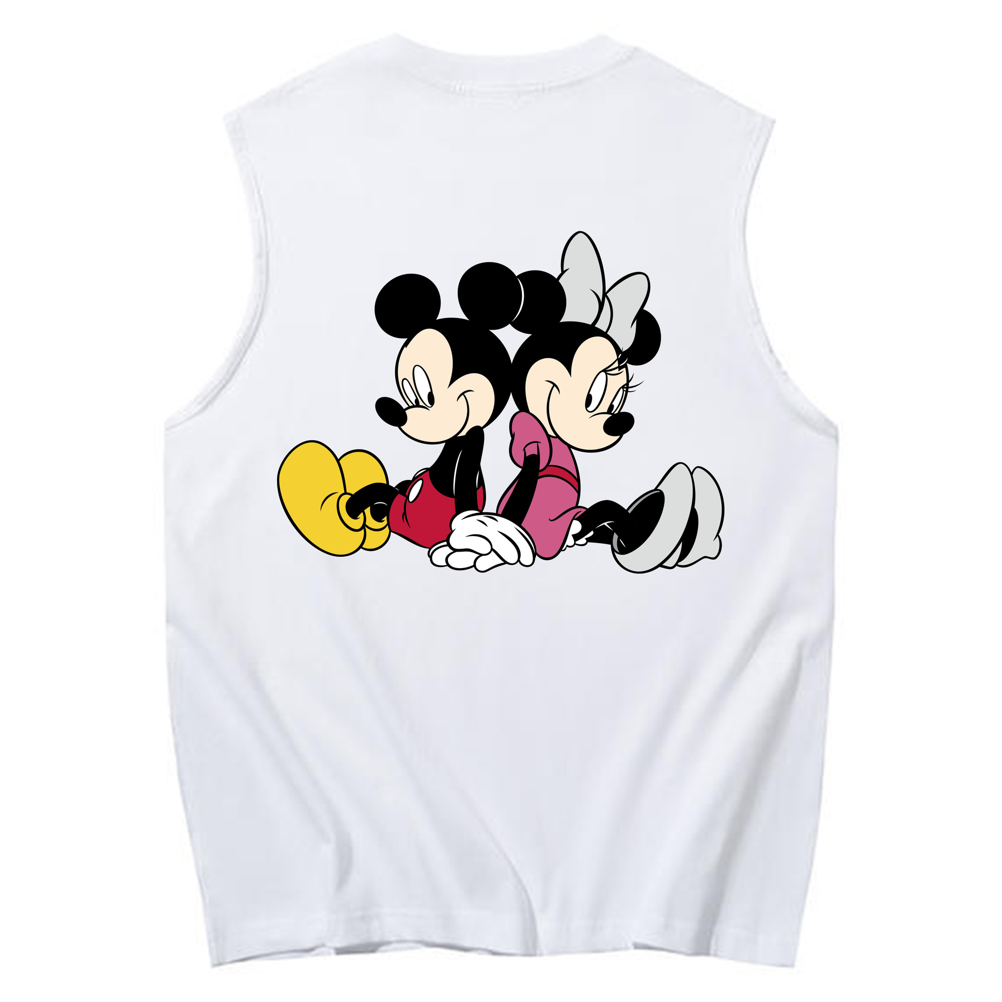 ミッキーマウス Mickey Mouse コットン100％タンクトップ（背面プリント）