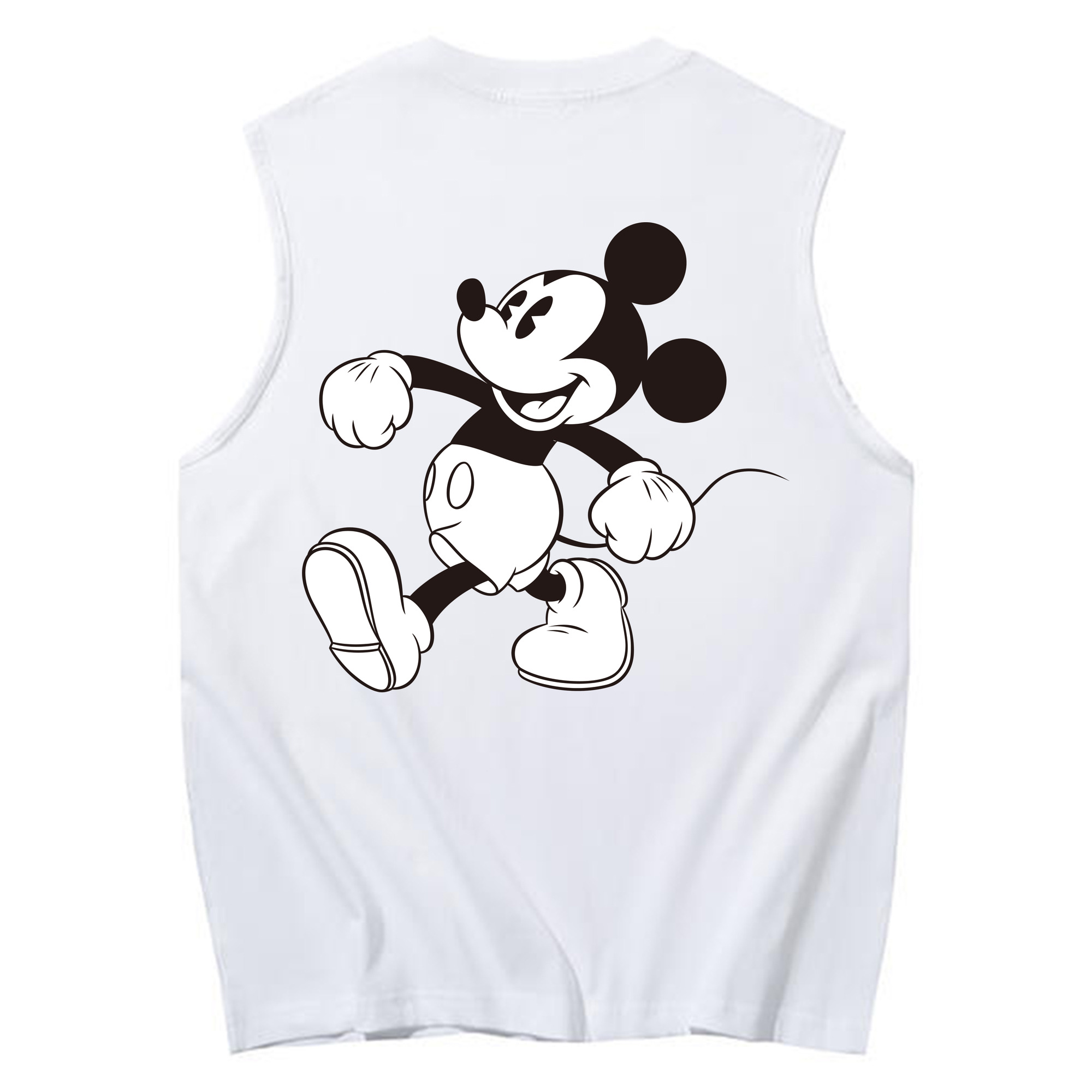 ミッキーマウス Mickey Mouse コットン100％タンクトップ（背面プリント）