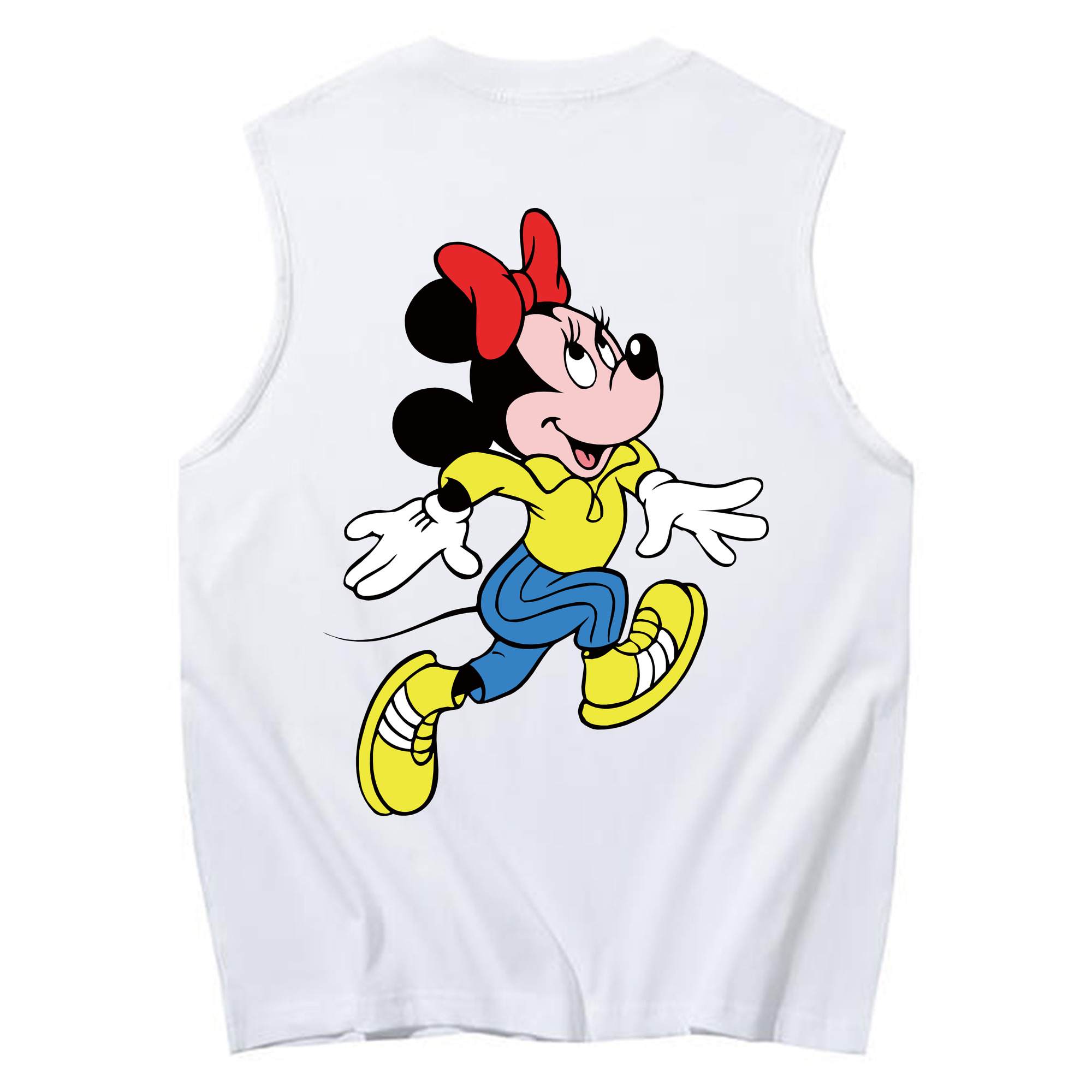 ミッキーマウス Mickey Mouse コットン100％タンクトップ（背面プリント）