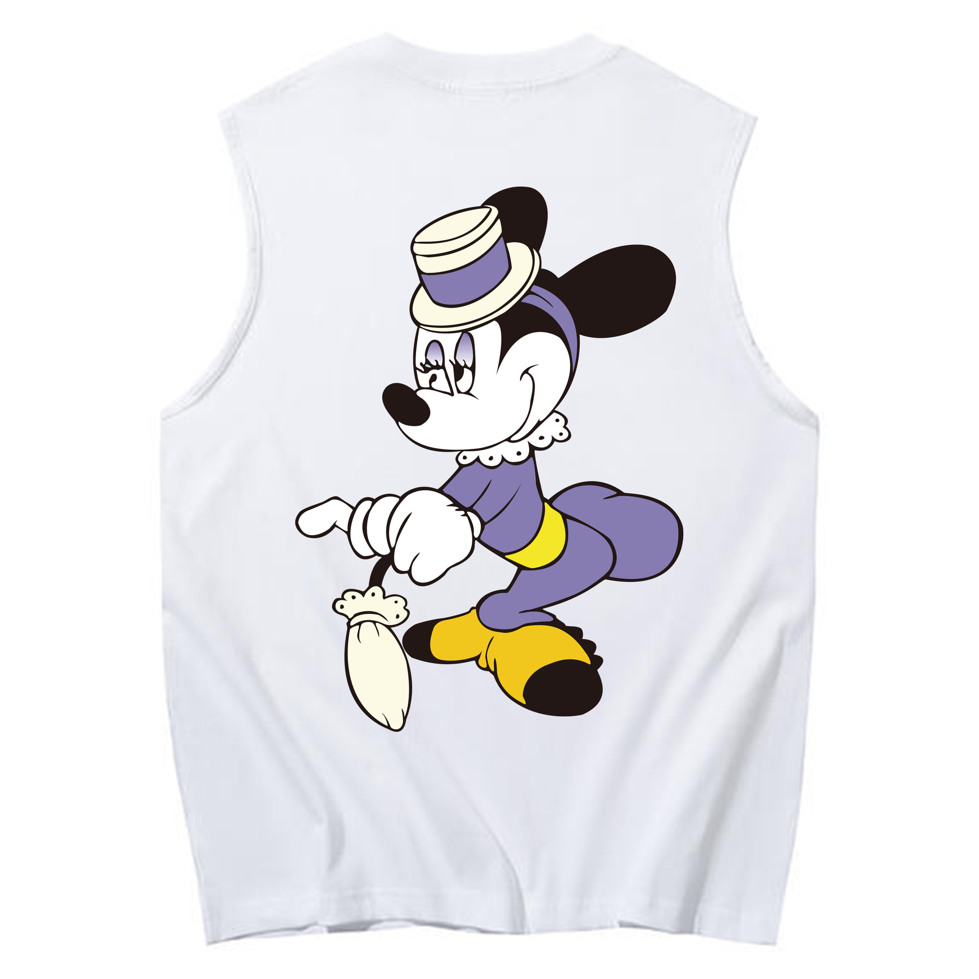 ミッキーマウス Mickey Mouse コットン100％タンクトップ（背面プリント）