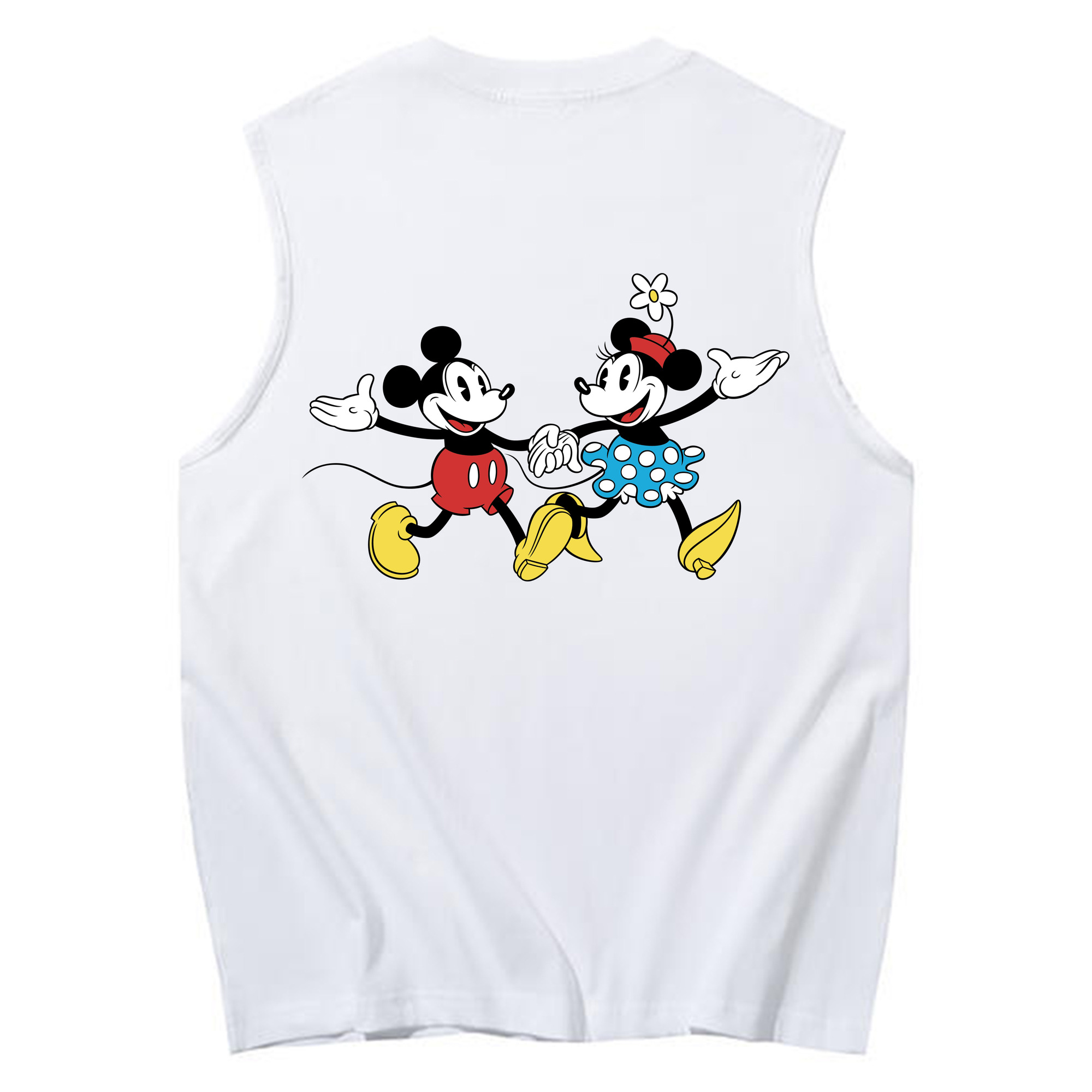 ミッキーマウス Mickey Mouse コットン100％タンクトップ（背面プリント）