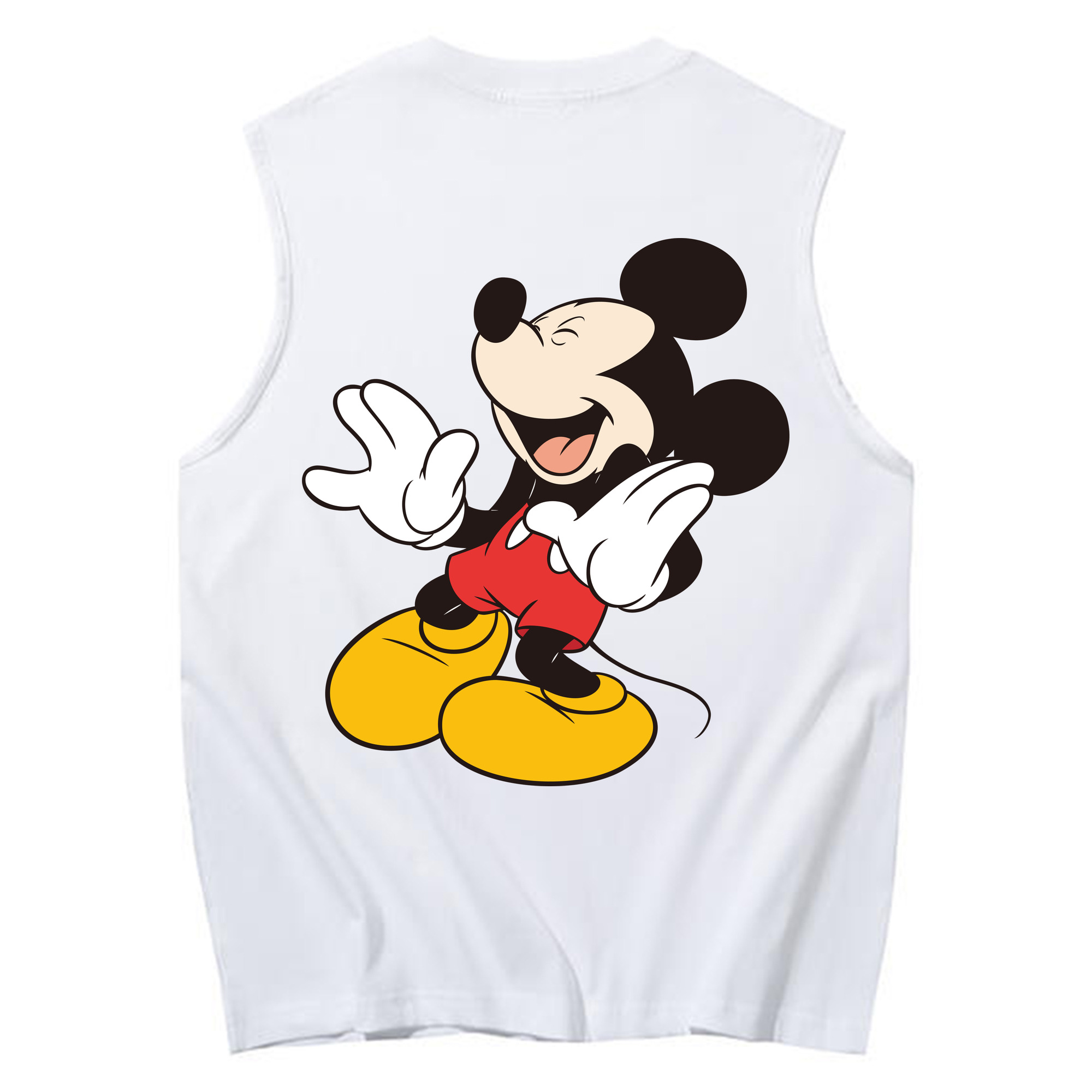 ミッキーマウス Mickey Mouse コットン100％タンクトップ（背面プリント）