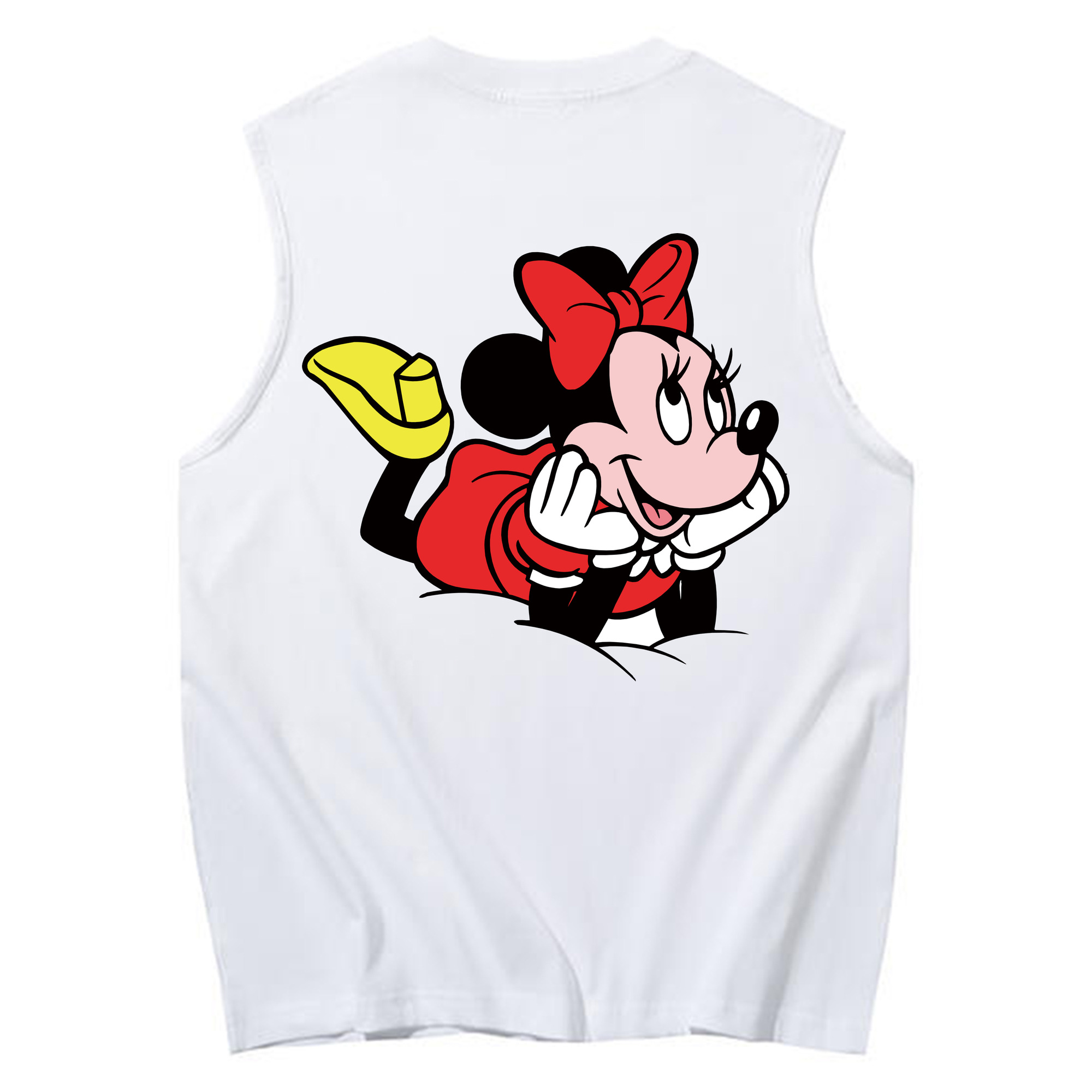 ミッキーマウス Mickey Mouse コットン100％タンクトップ（背面プリント）