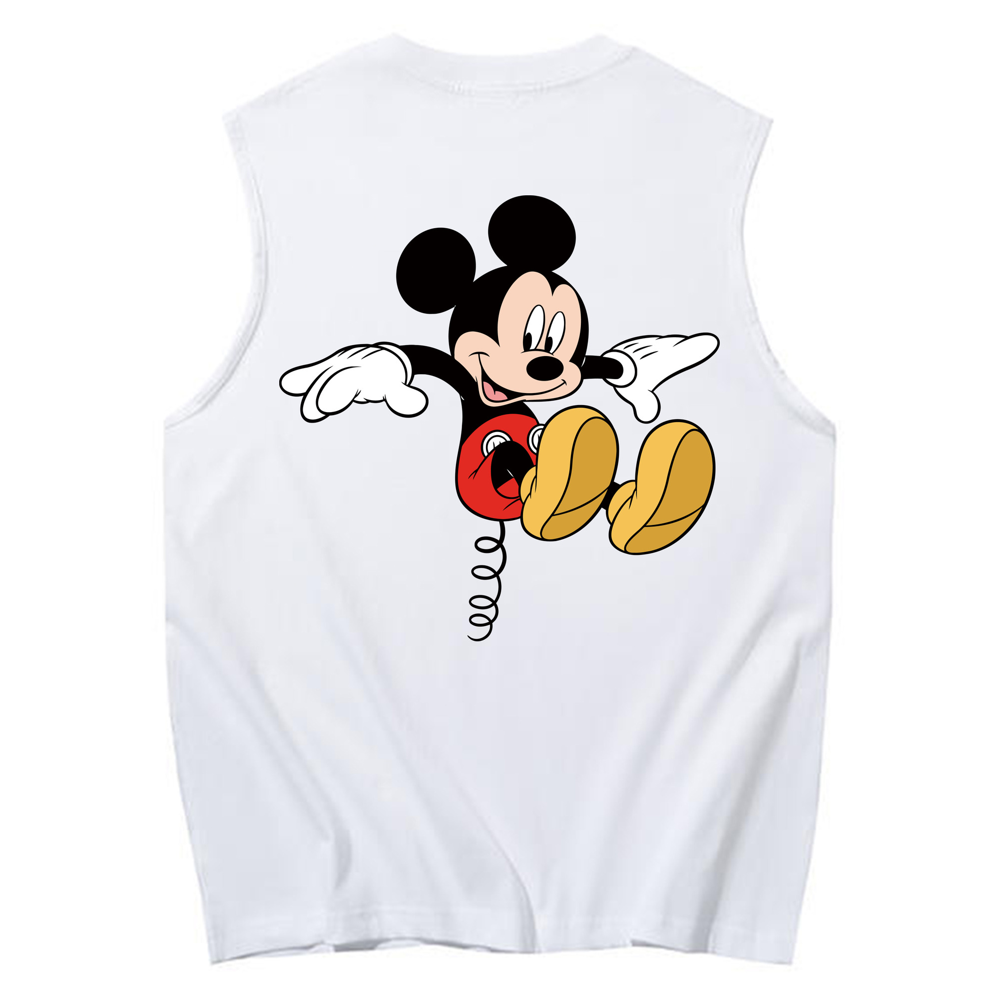 ミッキーマウス Mickey Mouse コットン100％タンクトップ（背面プリント）