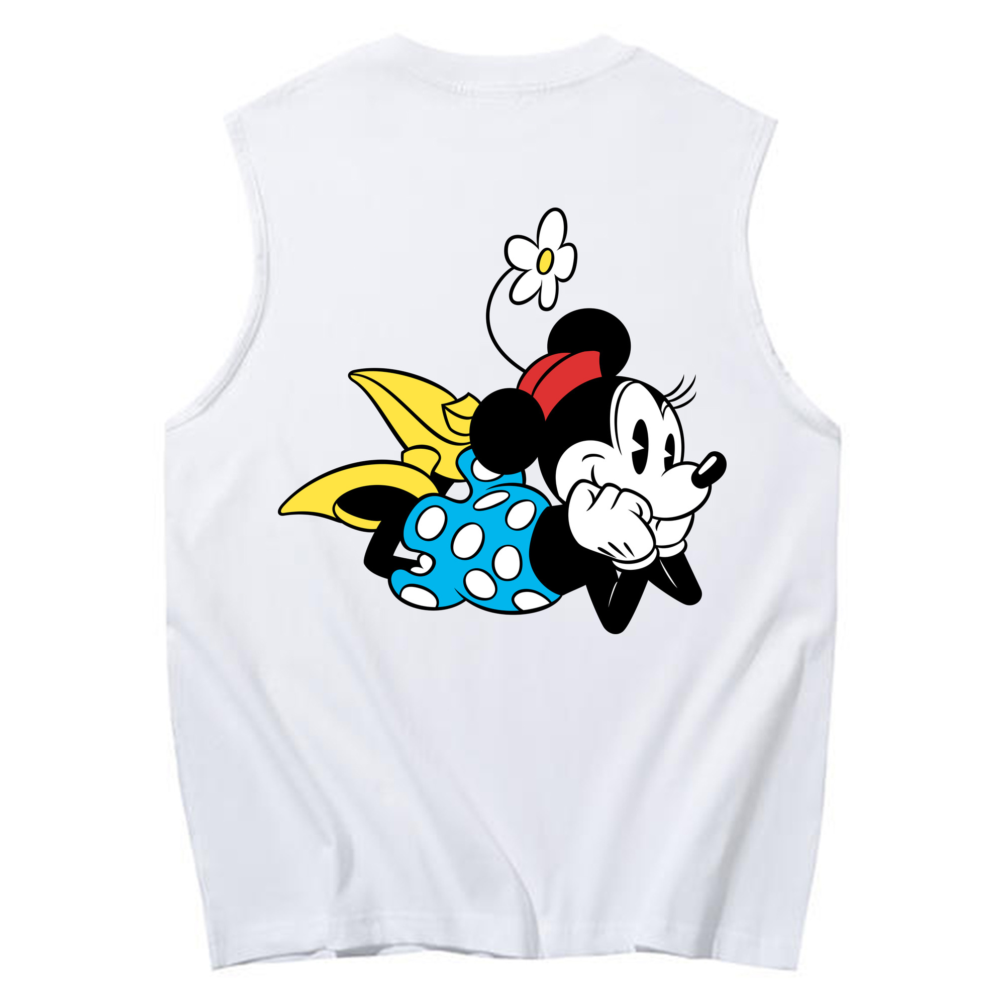 ミッキーマウス Mickey Mouse コットン100％タンクトップ（背面プリント）