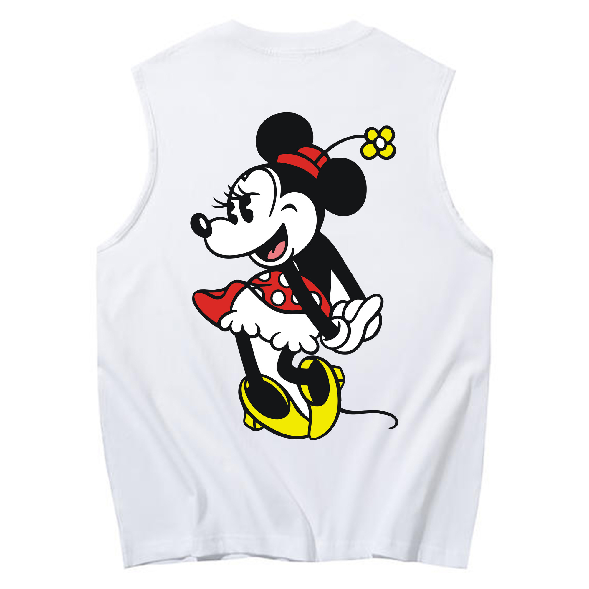 ミッキーマウス Mickey Mouse コットン100％タンクトップ（背面プリント）