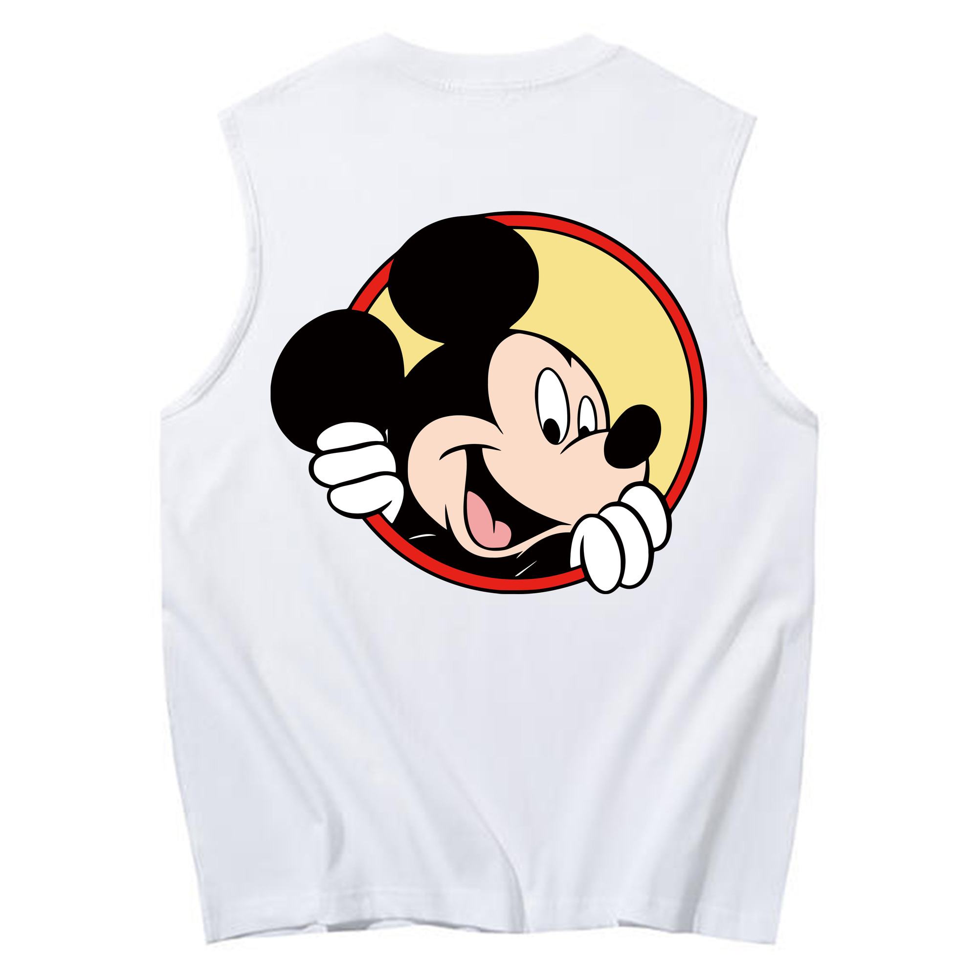 ミッキーマウス Mickey Mouse コットン100％タンクトップ（背面プリント）