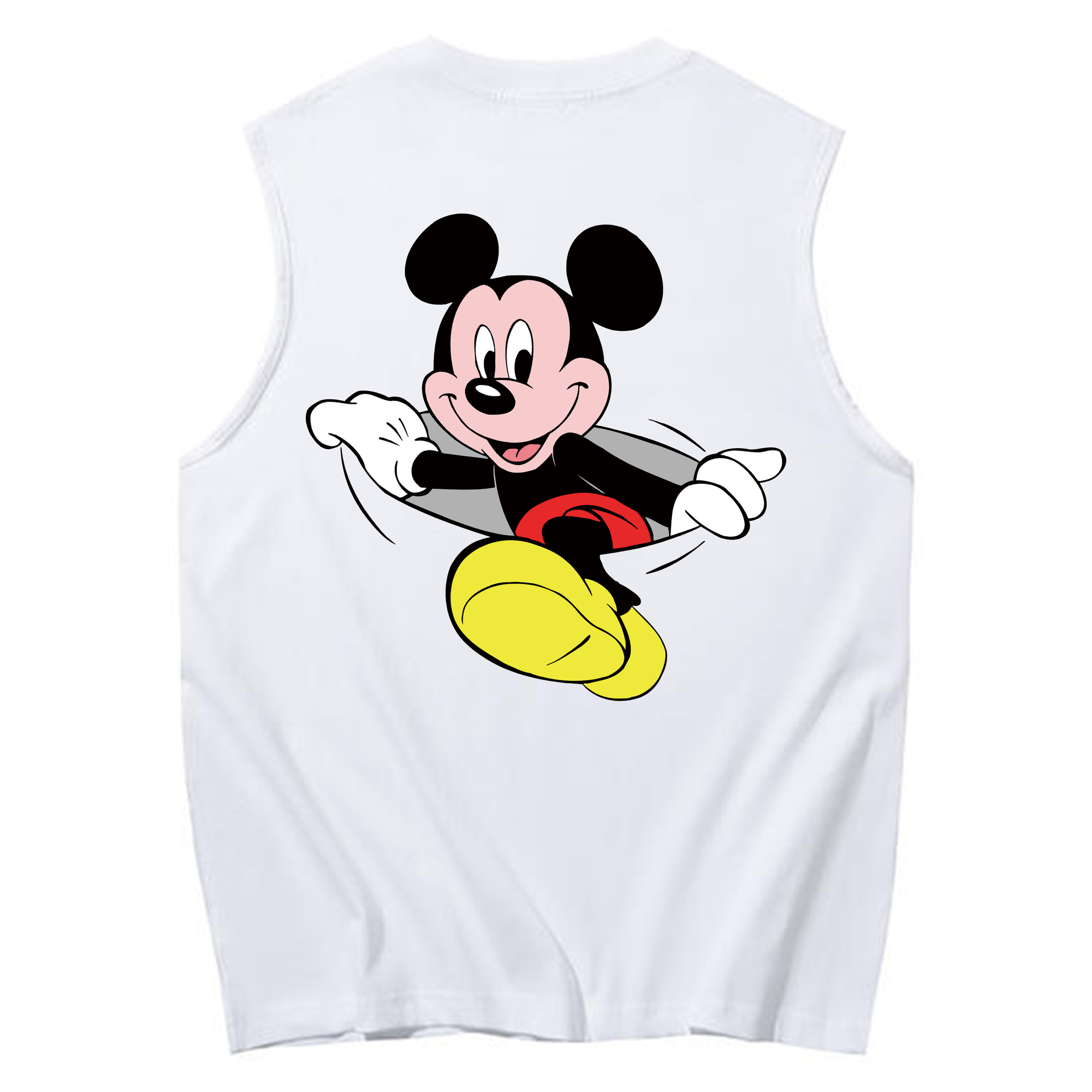 ミッキーマウス Mickey Mouse コットン100％タンクトップ（背面プリント）