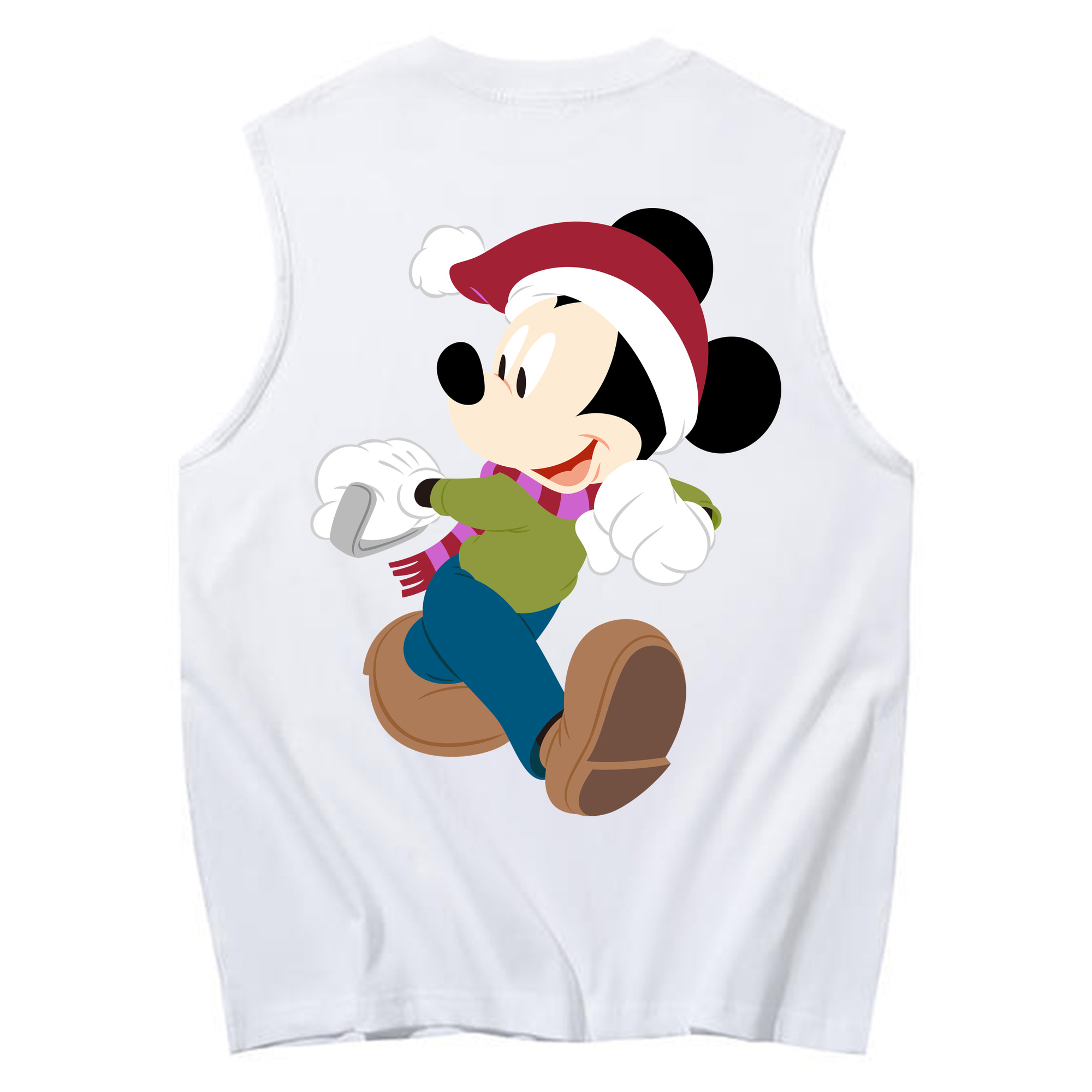 ミッキーマウス Mickey Mouse コットン100％タンクトップ（背面プリント）