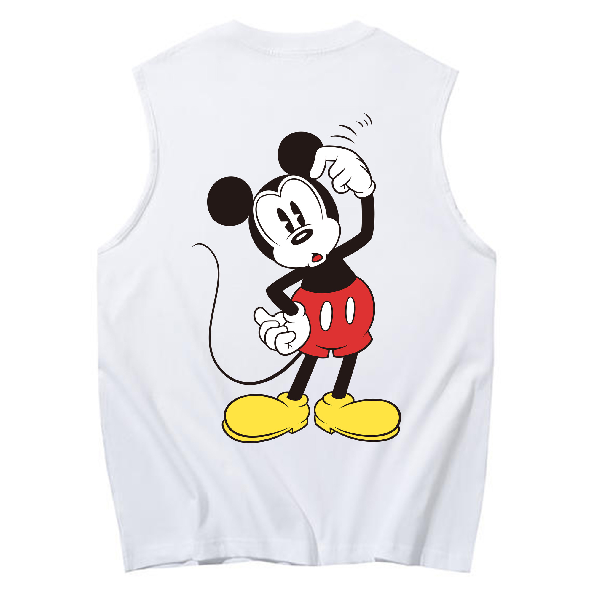 ミッキーマウス Mickey Mouse コットン100％タンクトップ（背面プリント）