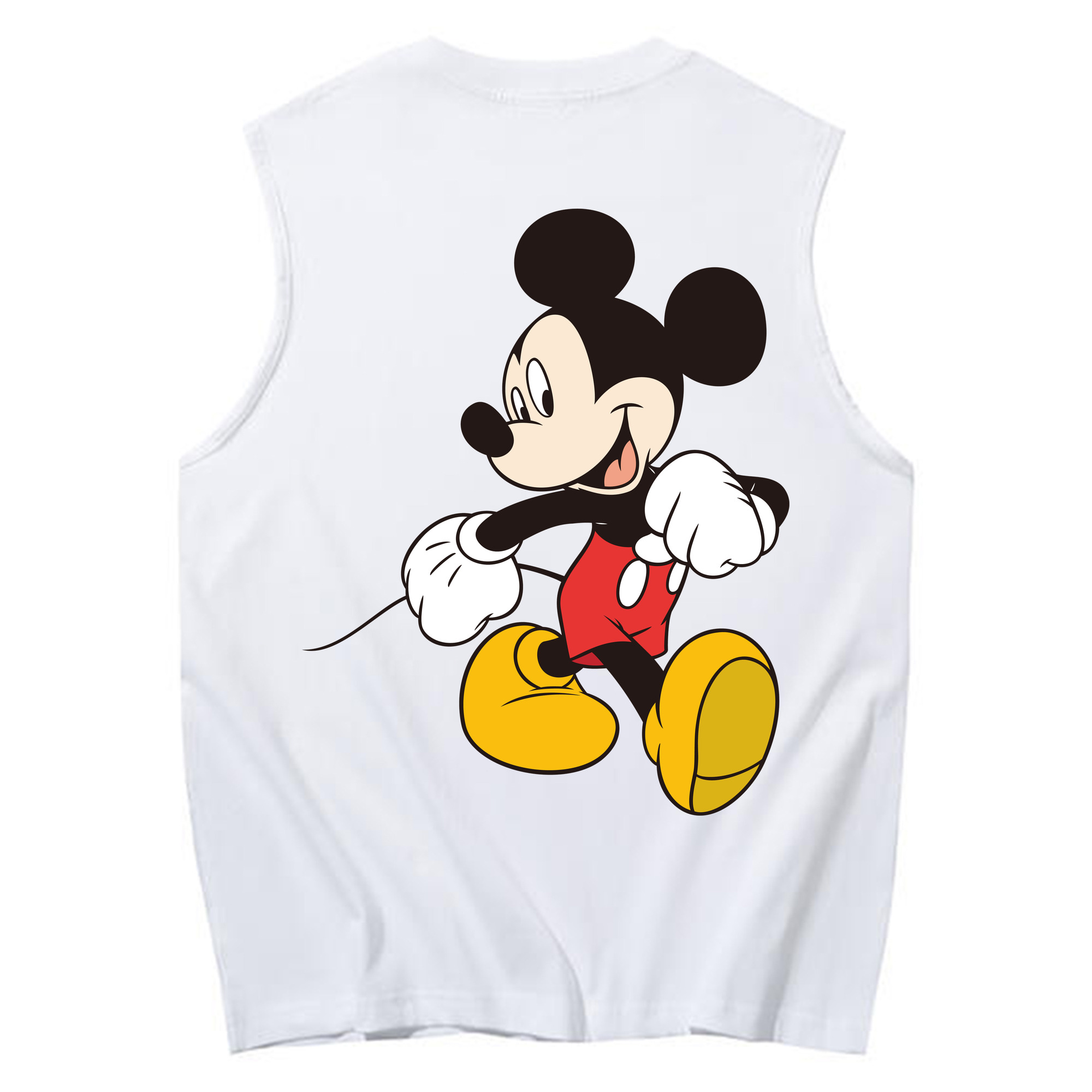 ミッキーマウス Mickey Mouse コットン100％タンクトップ（背面プリント）