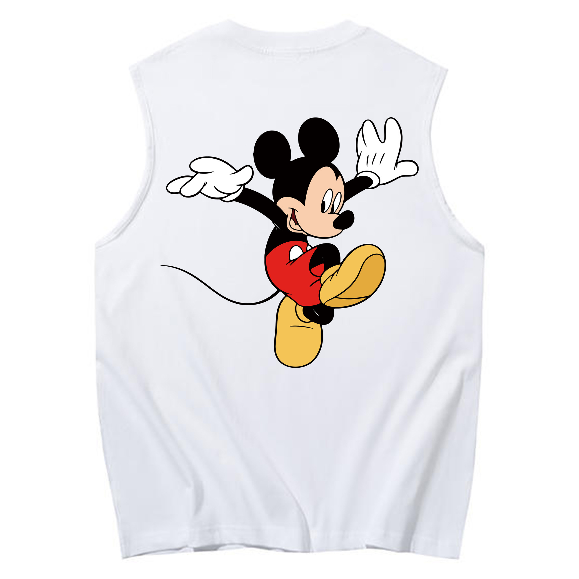 ミッキーマウス Mickey Mouse コットン100％タンクトップ（背面プリント）