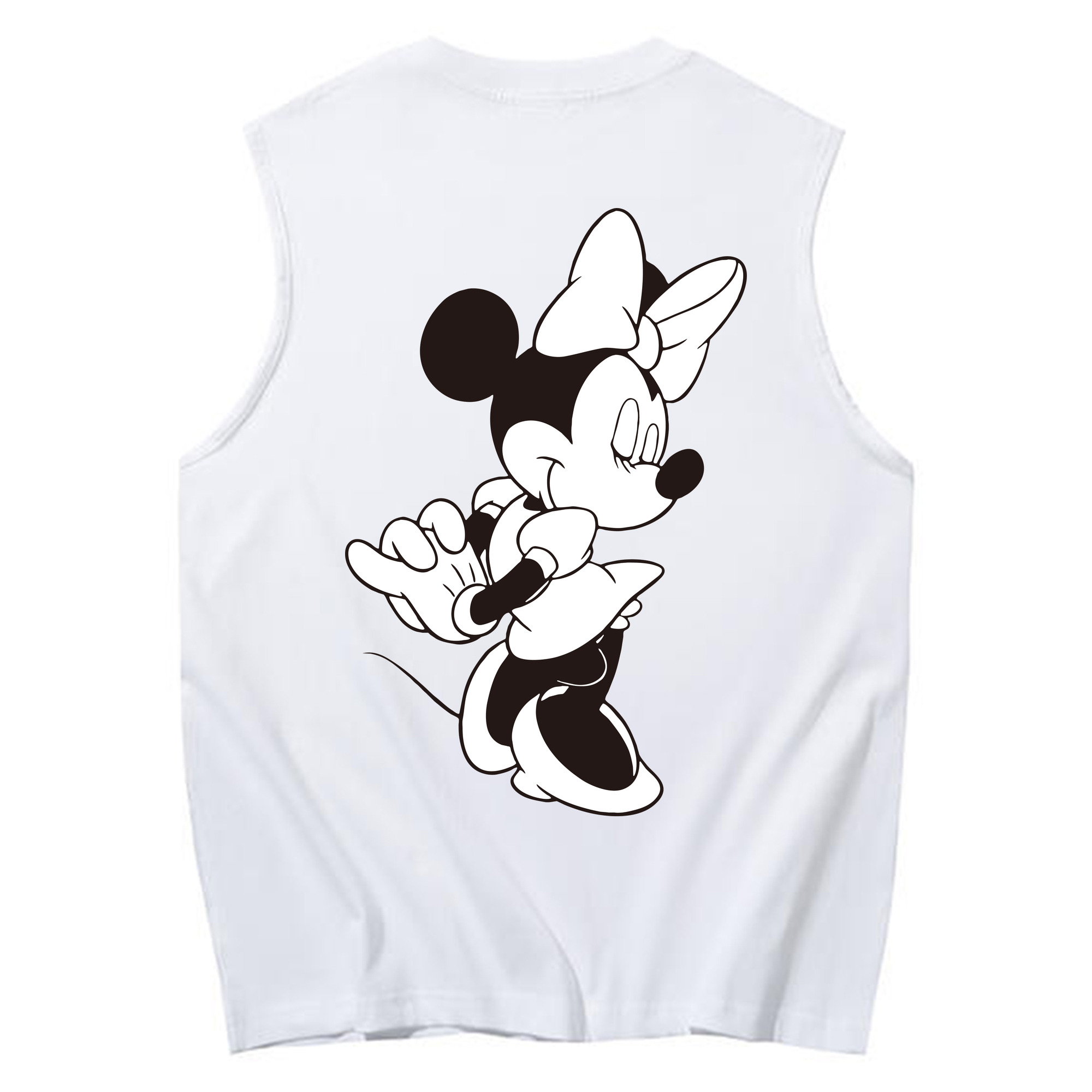 ミッキーマウス Mickey Mouse コットン100％タンクトップ（背面プリント）